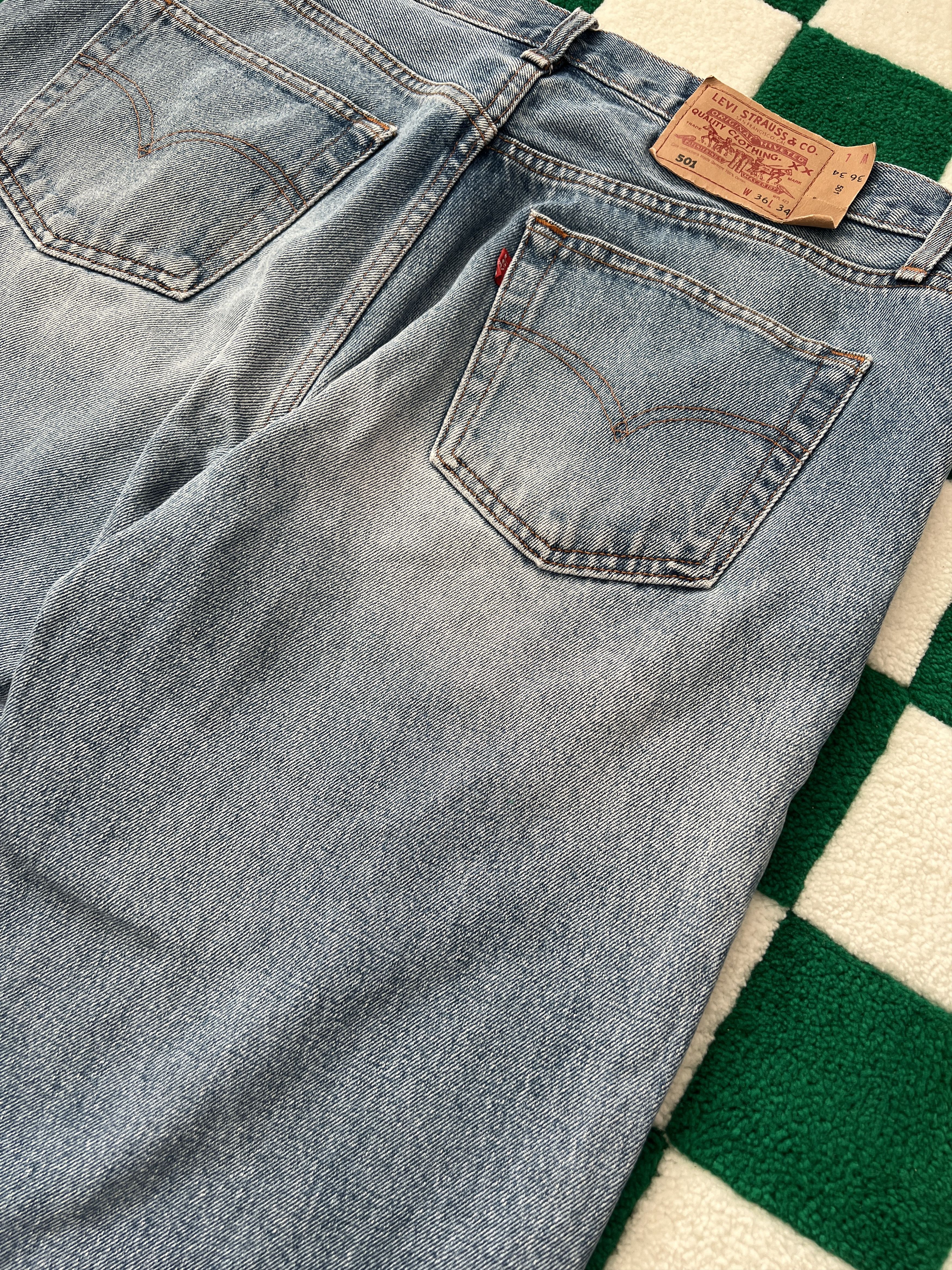 Levi's Vintage 90s Levis 501 Denim Jeans 36x34 Size US 36 / EU 52 - 6 Thumbnail