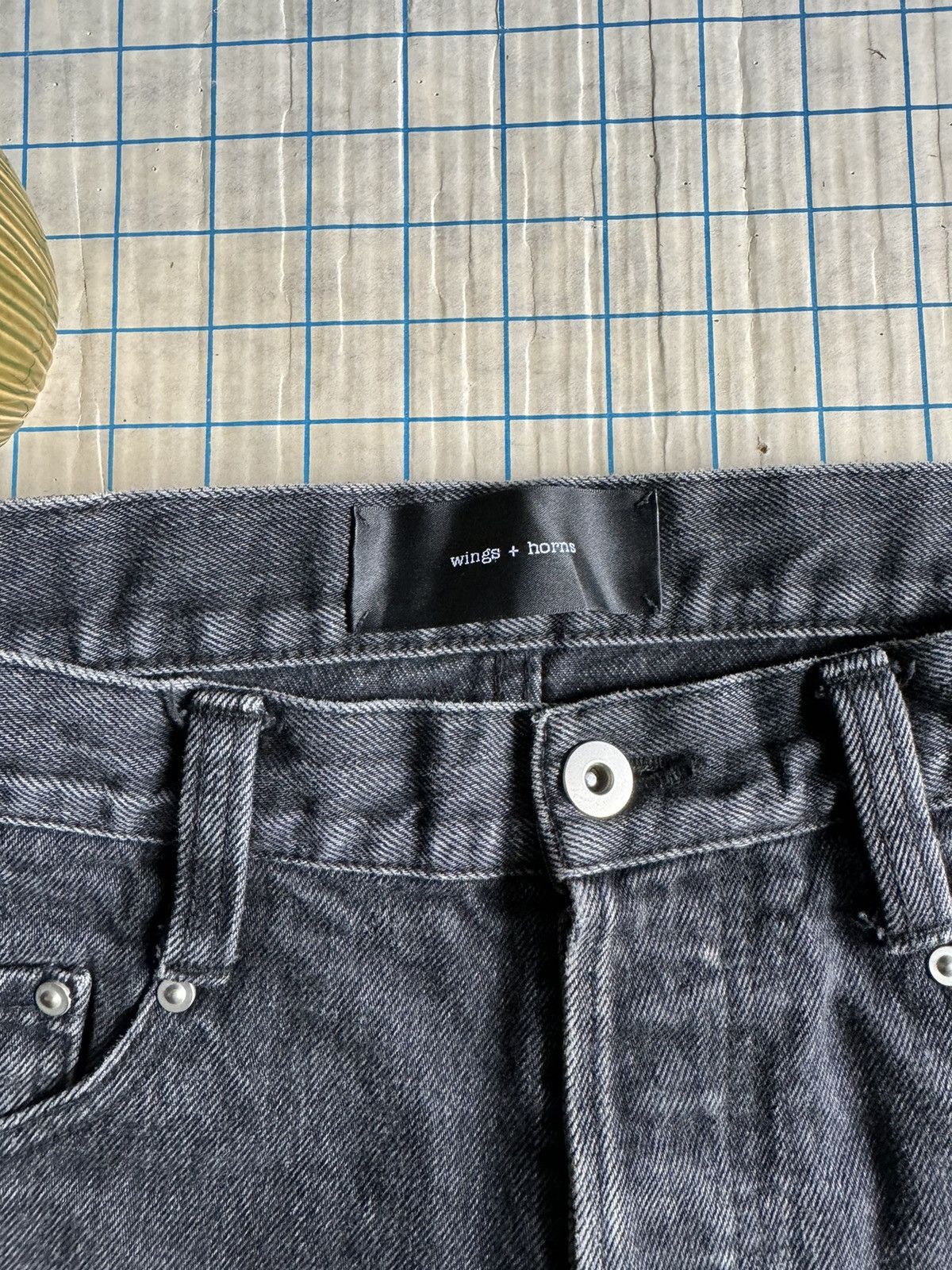 Reigning Champ × Wings + Horns Wings + Horns Faded Black Denim Jeans Slim Fit Size 31 Size US 31 - 4 Thumbnail