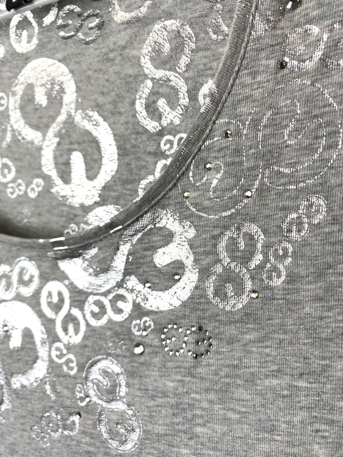 Escada Sport Luxury Escada Silver Neck Print T Shirt Size L / US 10 / IT 46 - 4 Thumbnail