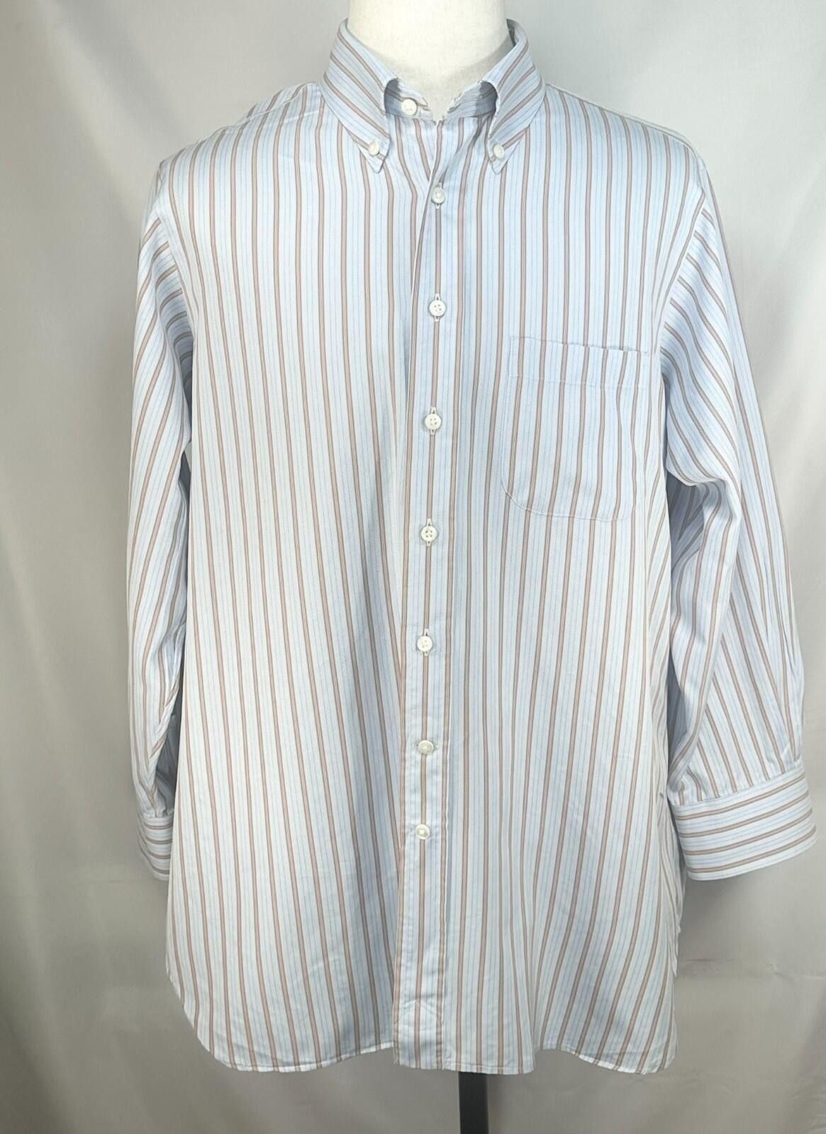 GianMarco Venturi Ventura Striped Tailored L/S Oxford Blue Mens XL Size US XL / EU 56 / 4 - 1 Thumbnail