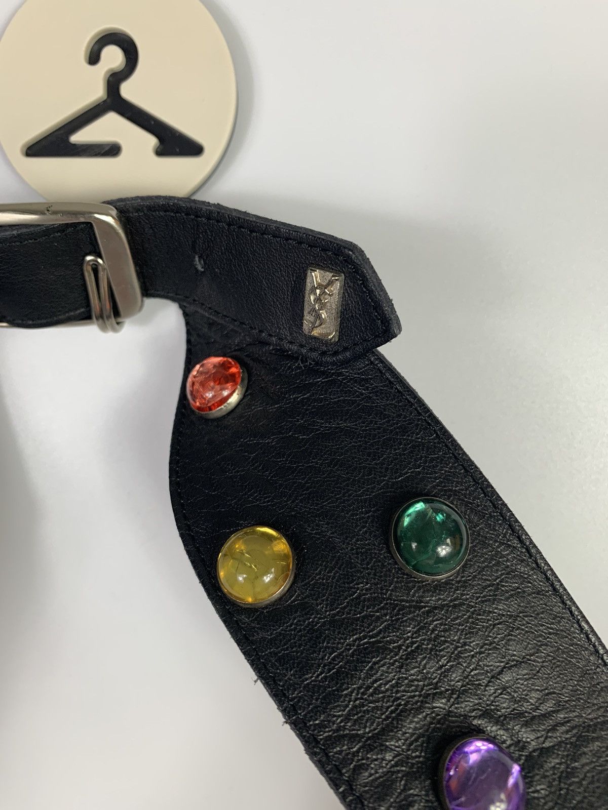 Yves Saint Laurent Vintage Yves Saint Laurent Leather 90s jewelled belt Size ONE SIZE - 3 Thumbnail