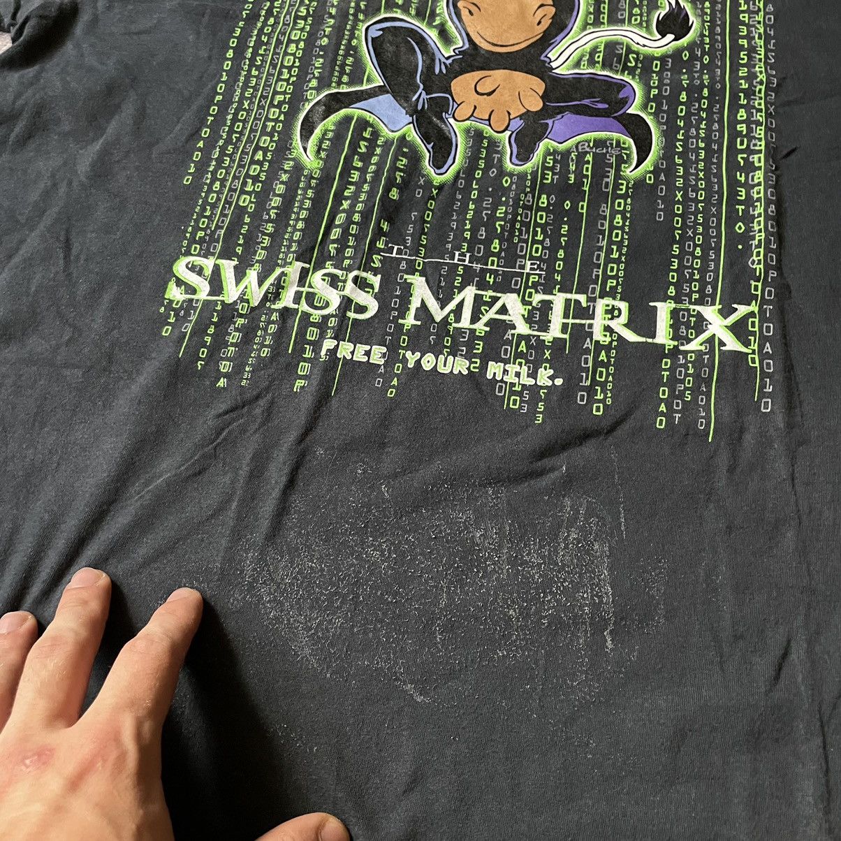 Vintage Vintage Y2K ADULT “ SWISS MATRIX COW HUMOR “ FUNNY TEE Size US L / EU 52-54 / 3 - 7 Thumbnail