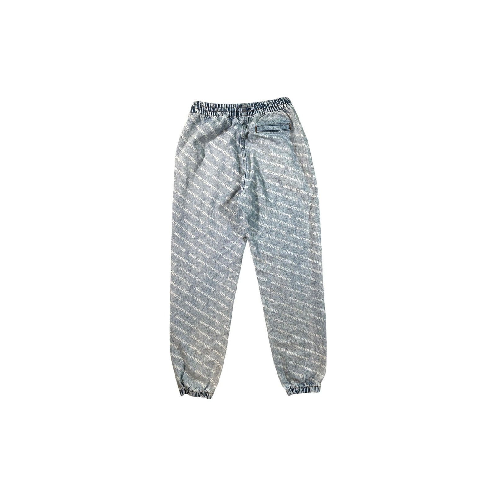 Alexander Wang Alexander Wang Denim Monogram Blue & White Jogger Pants Size US 28 / EU 44 - 2 Thumbnail
