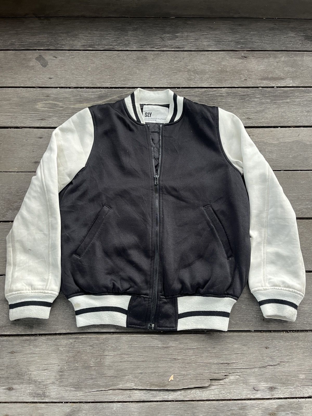 Designer × Japanese Brand SLY BLACK WHITE FULLZIPPER JACKET Size US M / EU 48-50 / 2 - 1 Thumbnail