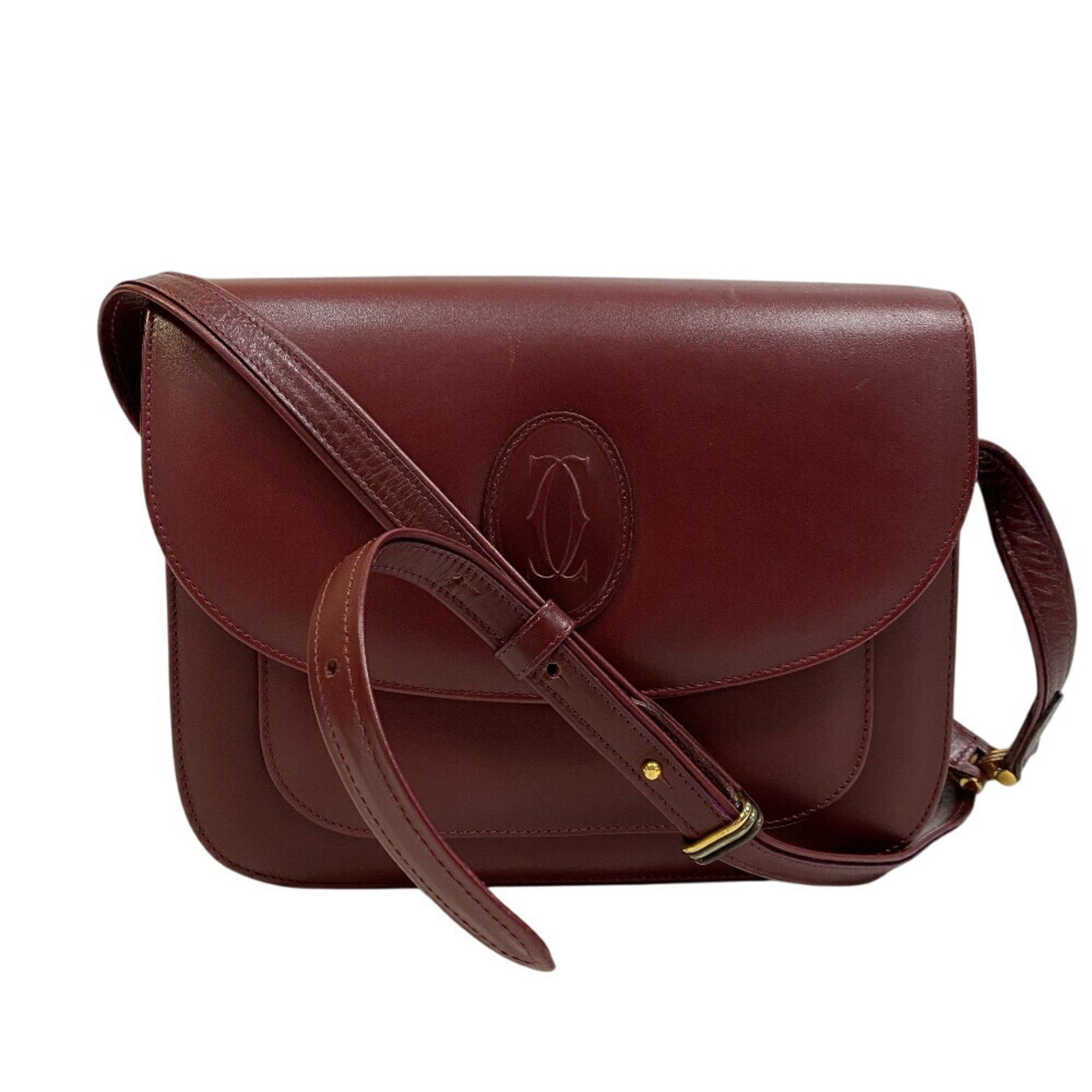 Cartier Marcello Flap Must Line Shoulder Bag In Red, Women's