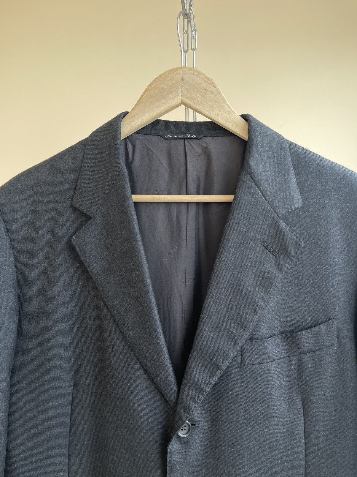 Canali Cashmere Suit 90s Single Breasted 3 Buttons Blazer Trousers Size 44R - 6 Thumbnail