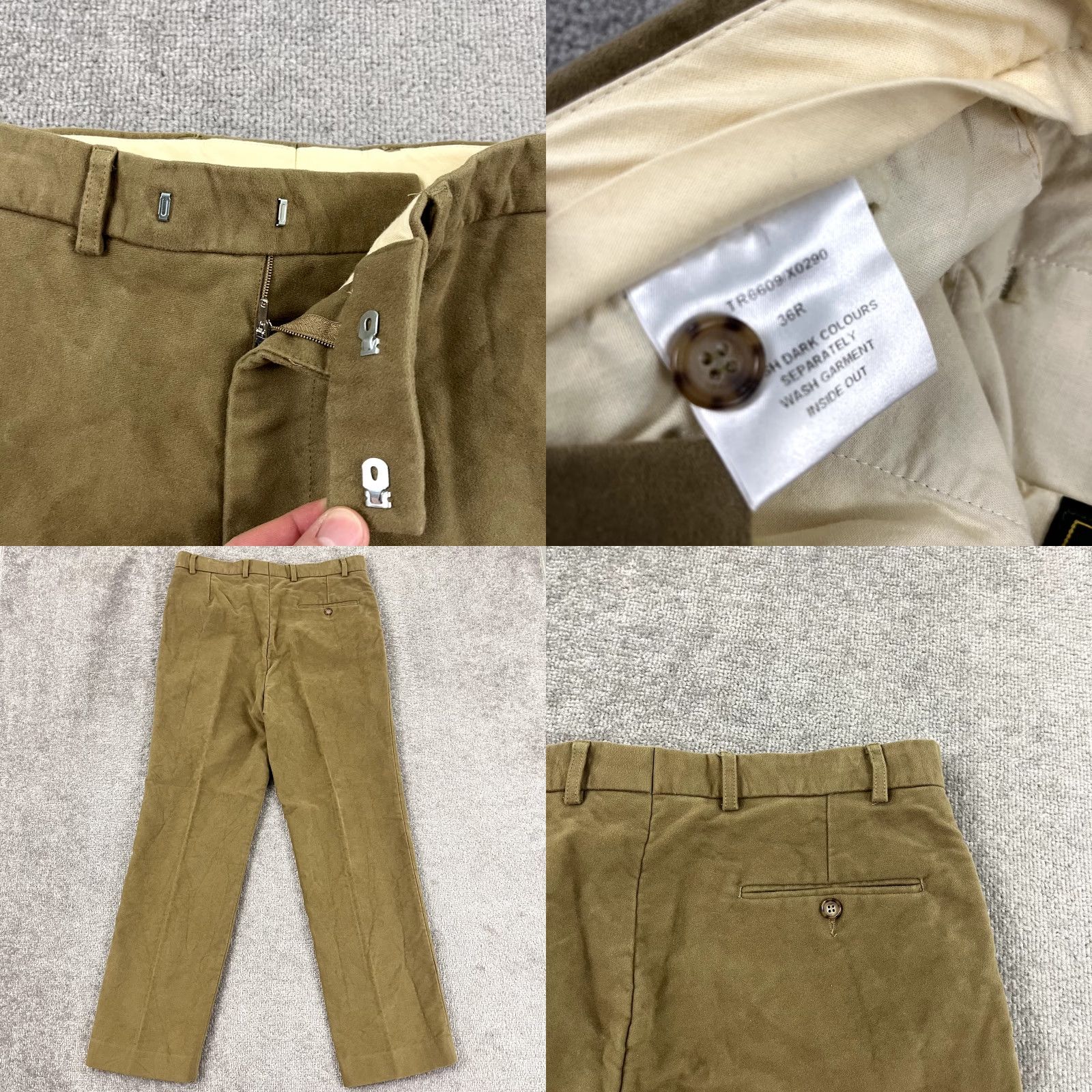 Vintage VINTAGE House of Bruar Men's Dress Pants 34x30 Brown Cotton Trousers Business Casual Slacks Size US 34 / EU 50 - 8 Thumbnail