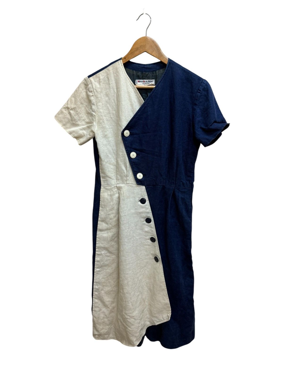 Saint Laurent Paris YVES SAINT LAURENT PARIS RIVE GAUCHE 1970’s LINEN DAY DRESS Size XS / US 0-2 / IT 36-38 - 1 Thumbnail