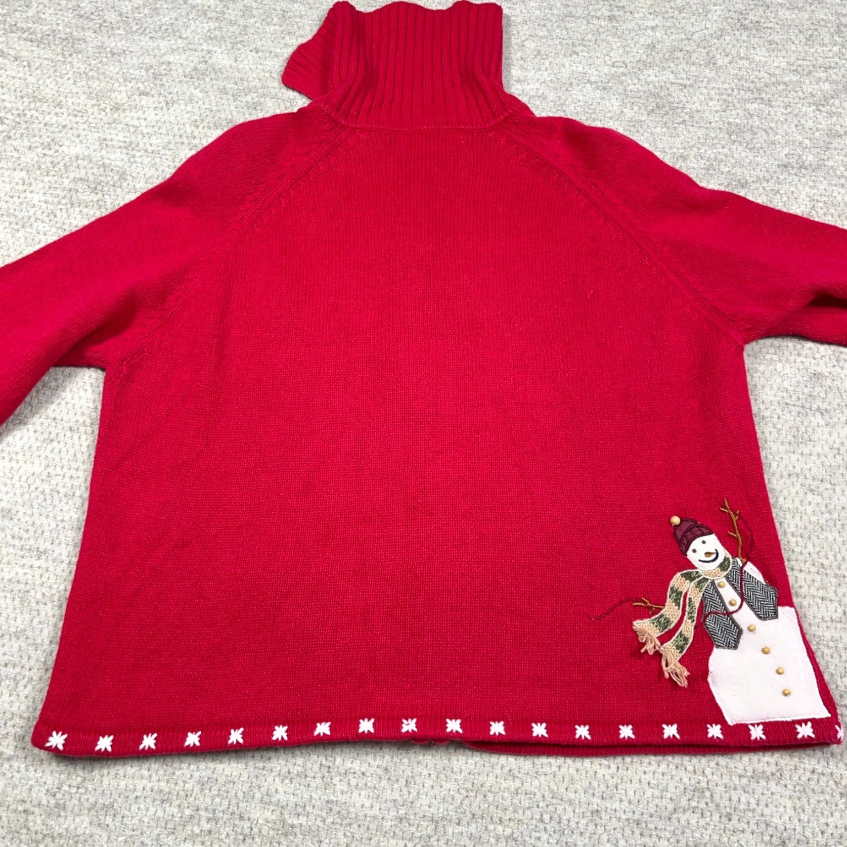 Vintage VINTAGE Tiara International Christmas Cardigan Women XL Red Knit Heavyweight Ugly 90s Snowman Size XL / US 12-14 / IT 48-50 - 4 Thumbnail