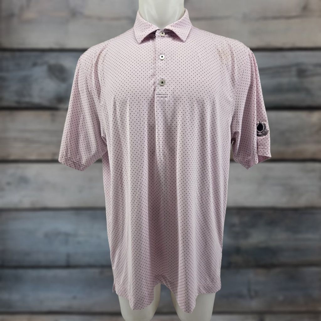 Footjoy FootJoy Polo Shirt Mens L Pink Black Polka Dot Burnin g Tree Club Polo Shirt Mens L Pink Black Polka Dot Burnin g Tree Club Size US L / EU 52-54 / 3 - 1 Thumbnail