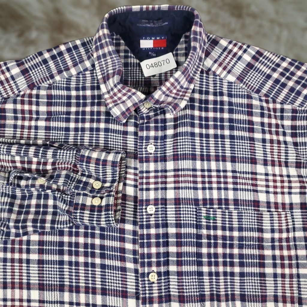 Tommy Hilfiger Tommy Hilfiger Shirt Mens XL Red Blue Plaid Button-Up Long Sleeve Casual Classic Preppy American Size US XL / EU 56 / 4 - 1 Thumbnail