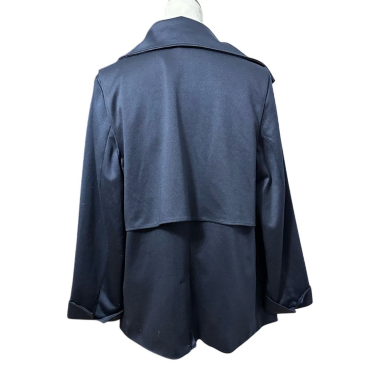 Adrianna Papell Adrianna Papell Women's Open Front Trench Jacket Blue M NWT Size M / US 6-8 / IT 42-44 - 5 Thumbnail