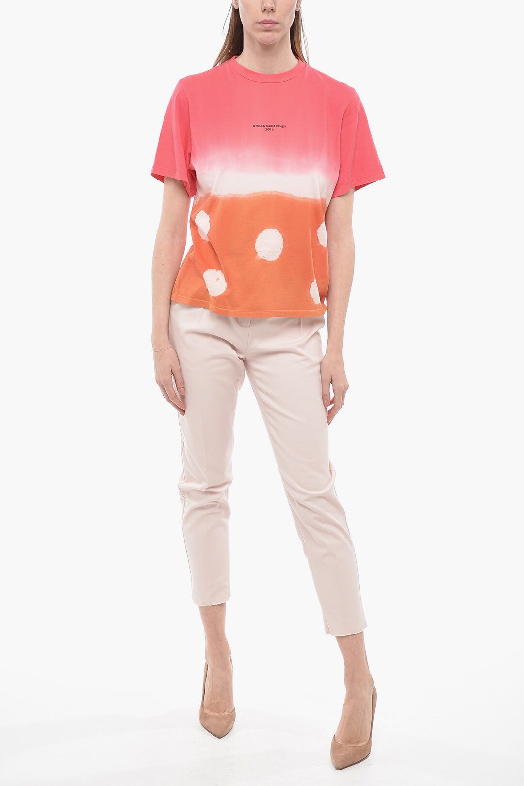 Stella McCartney og1mm0824 Tie Dye Cotton Oversized T-Shirt in Multicolor Size XXS / US 00 / IT 34 - 4 Thumbnail
