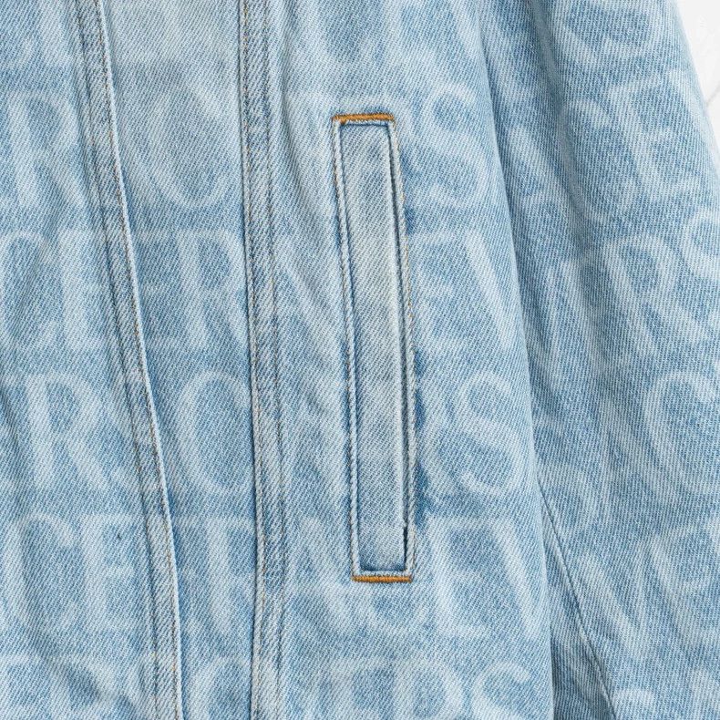 Versace Versace Men's letter-printed denim jacket Size US M / EU 48-50 / 2 - 4 Thumbnail