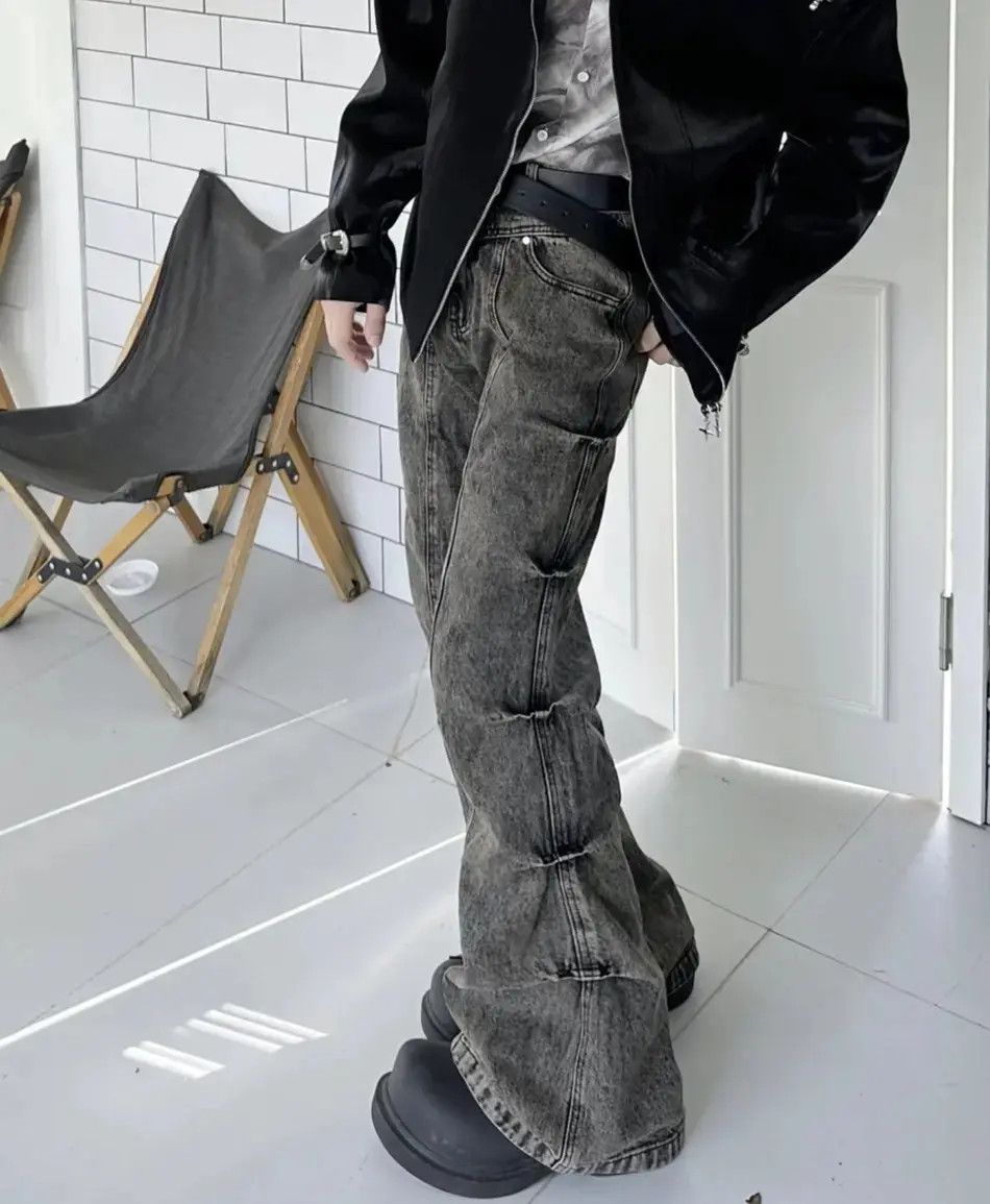 Japanese Brand × Jean Y2k Cargo Flared Stack Jeans Wide Leg Bootcut Stacked Size US 32 / EU 48 - 3 Thumbnail