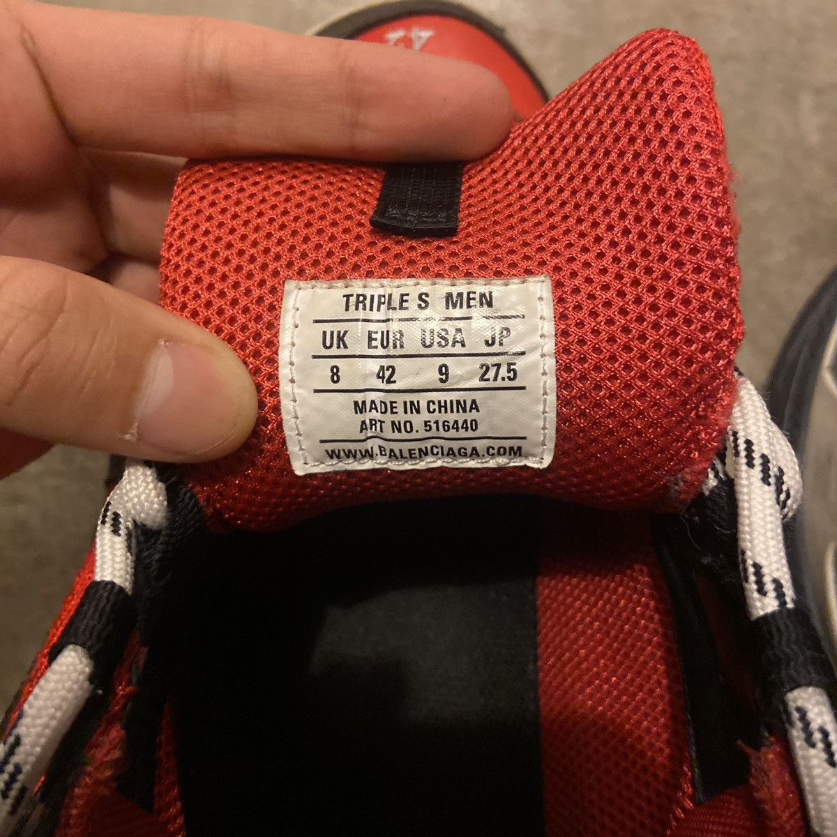 Balenciaga × Designer Balenci Triple S Red Distressed Size US 9 / EU 42 - 8 Thumbnail