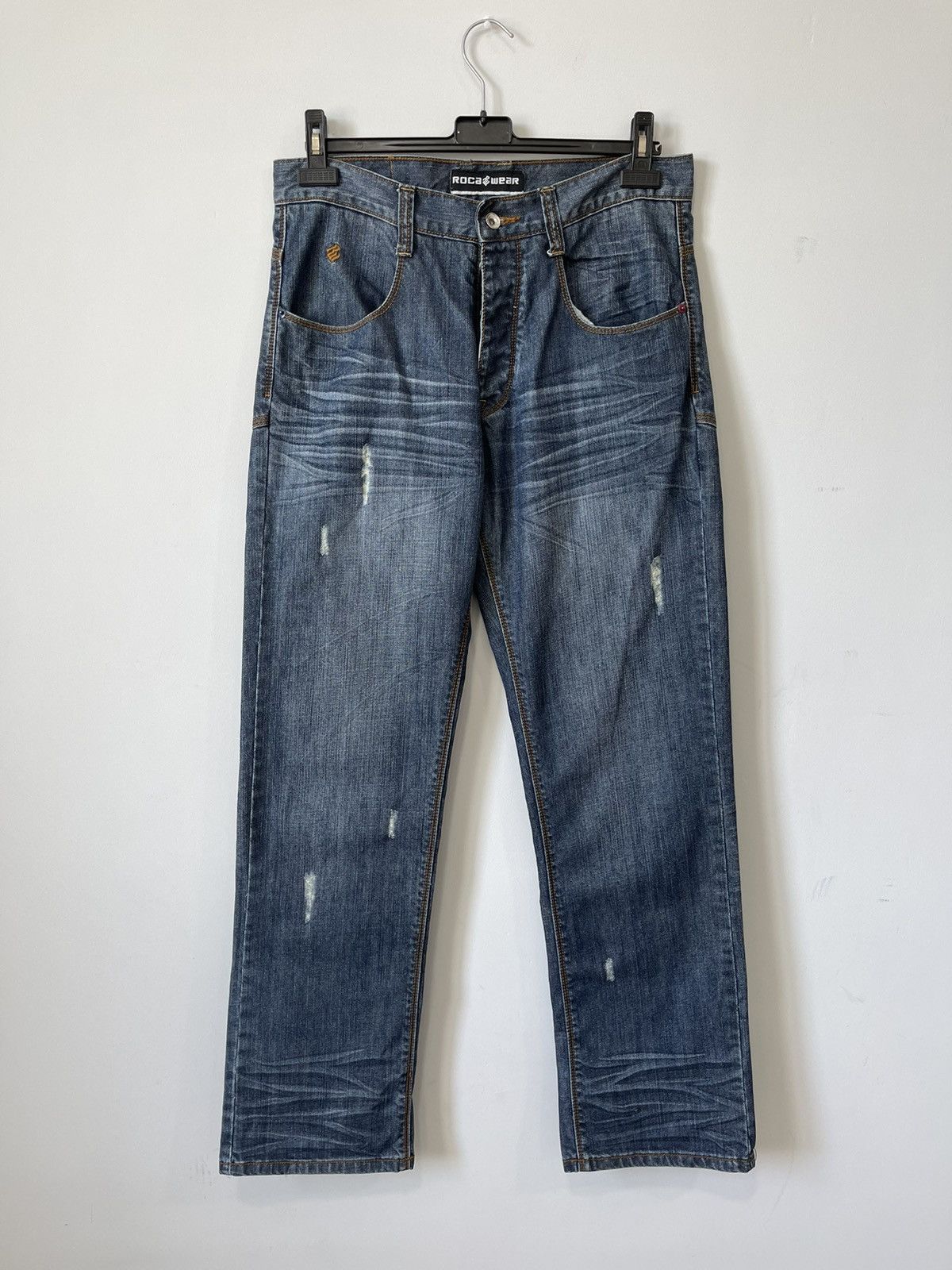 Rocawear Y2k Rocawear Crazy Vtg 90s Faded Embroidere Rap Skate Jeans Size US 32 / EU 48 - 6 Thumbnail