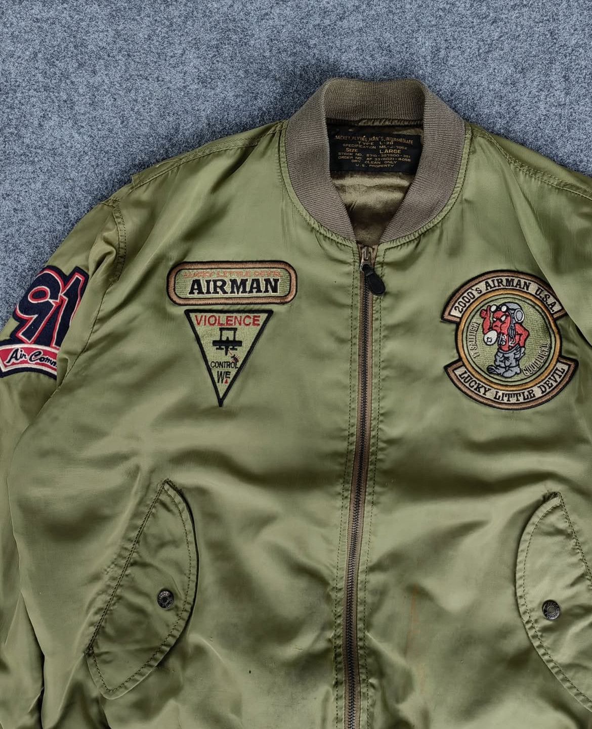 Tedman 2000s Tedman USA Airman Airforce L2B Military Bomber Jacket Size US L / EU 52-54 / 3 - 4 Thumbnail