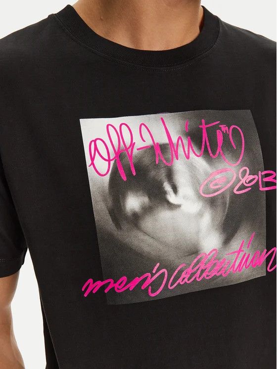 Off-White o1gr1nt0125 Tornado Type Slim S/S T-Shirt in Black Size US XXS / EU 40 - 5 Thumbnail