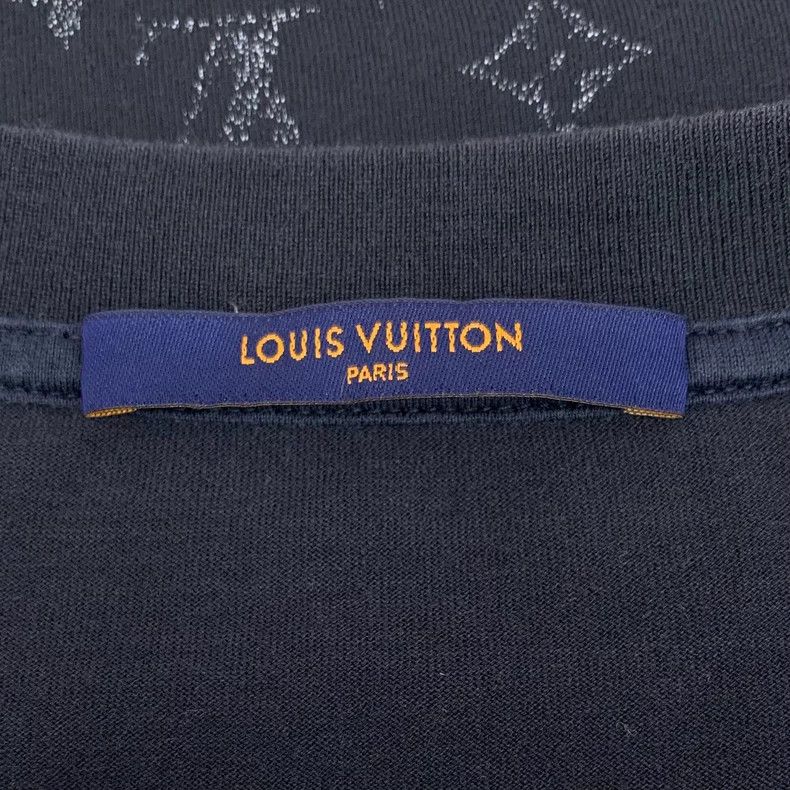 Louis Vuitton Louis Vuitton Black logo full-print cotton crewneck short- Size US M / EU 48-50 / 2 - 5 Thumbnail