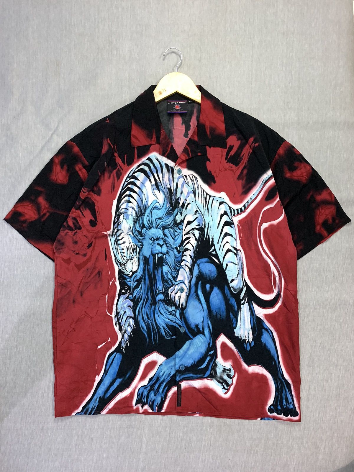 Other WAZA USA ANIME Vintage Open Collar Shirt Size US XL / EU 56 / 4 - 1 Thumbnail