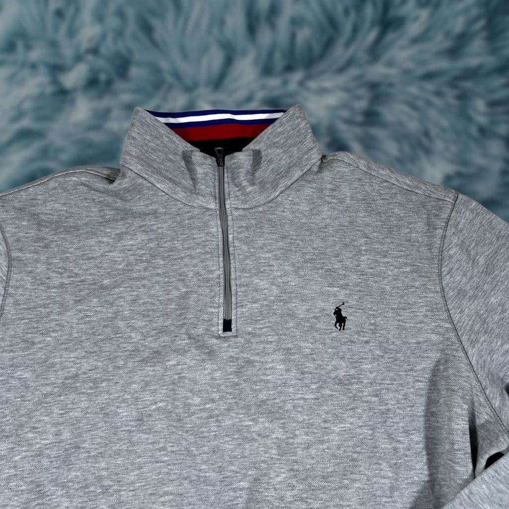 Ralph Lauren Polo Ralph Lauren Pullover 1/4 Zip Mens XL Gray Sweatshirt Polo RL Pony Blue Sweatshirt Size US XL / EU 56 / 4 - 1 Thumbnail
