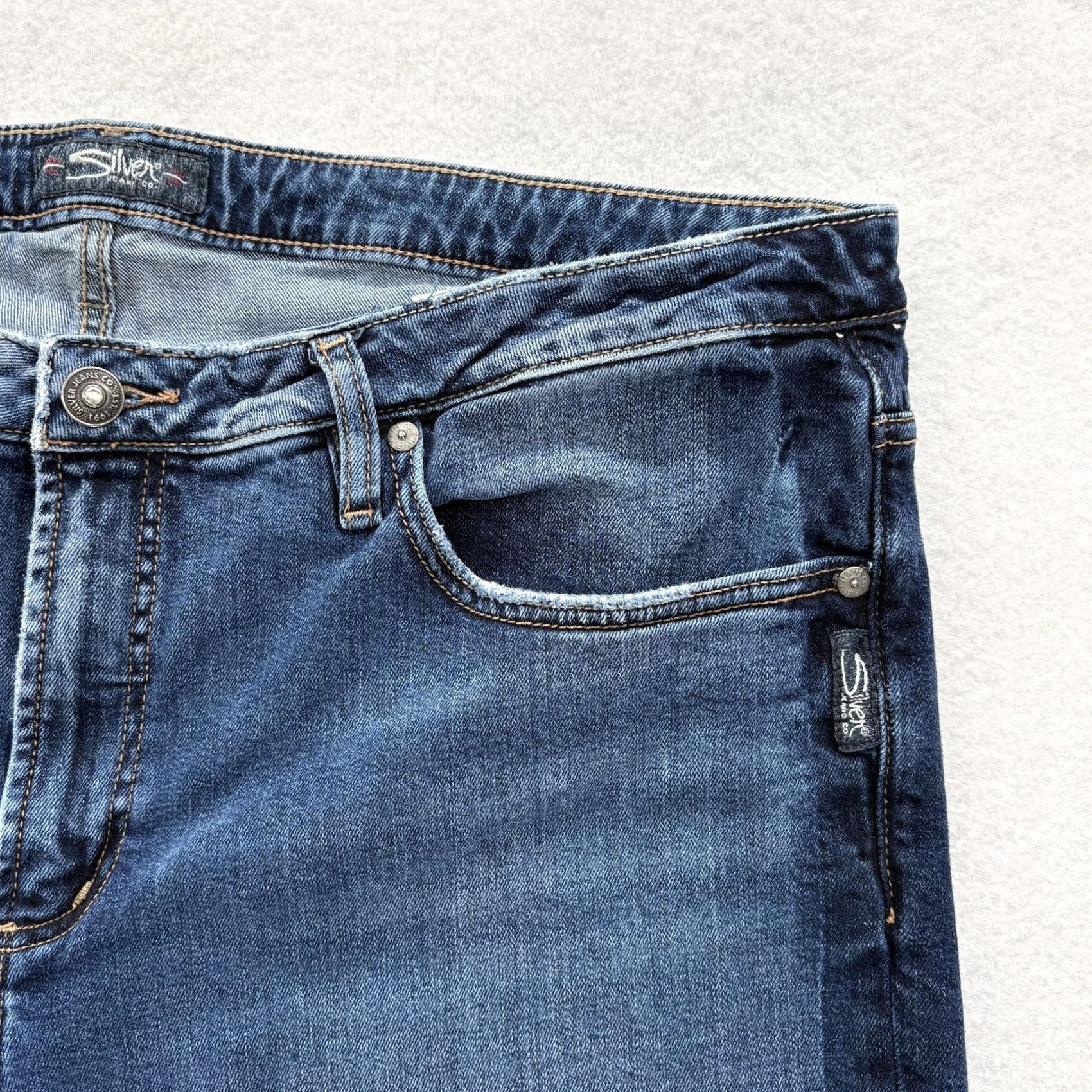 Silver Jeans Co. VINTAGE Silver Jeans Womens Jeans Skinny Slim 20 Blue Medium Wash Stretch Denim Size 42" / US 20 - 3 Thumbnail