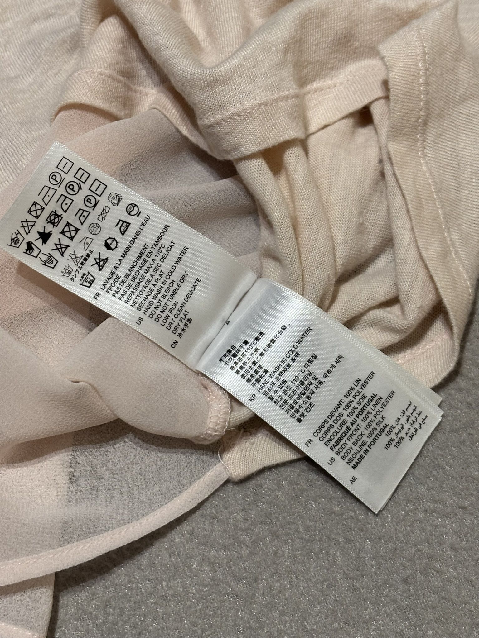 Sandro Sandro V-neck Ecru blouse Linen Silk Size L / US 10 / IT 46 - 14 Thumbnail