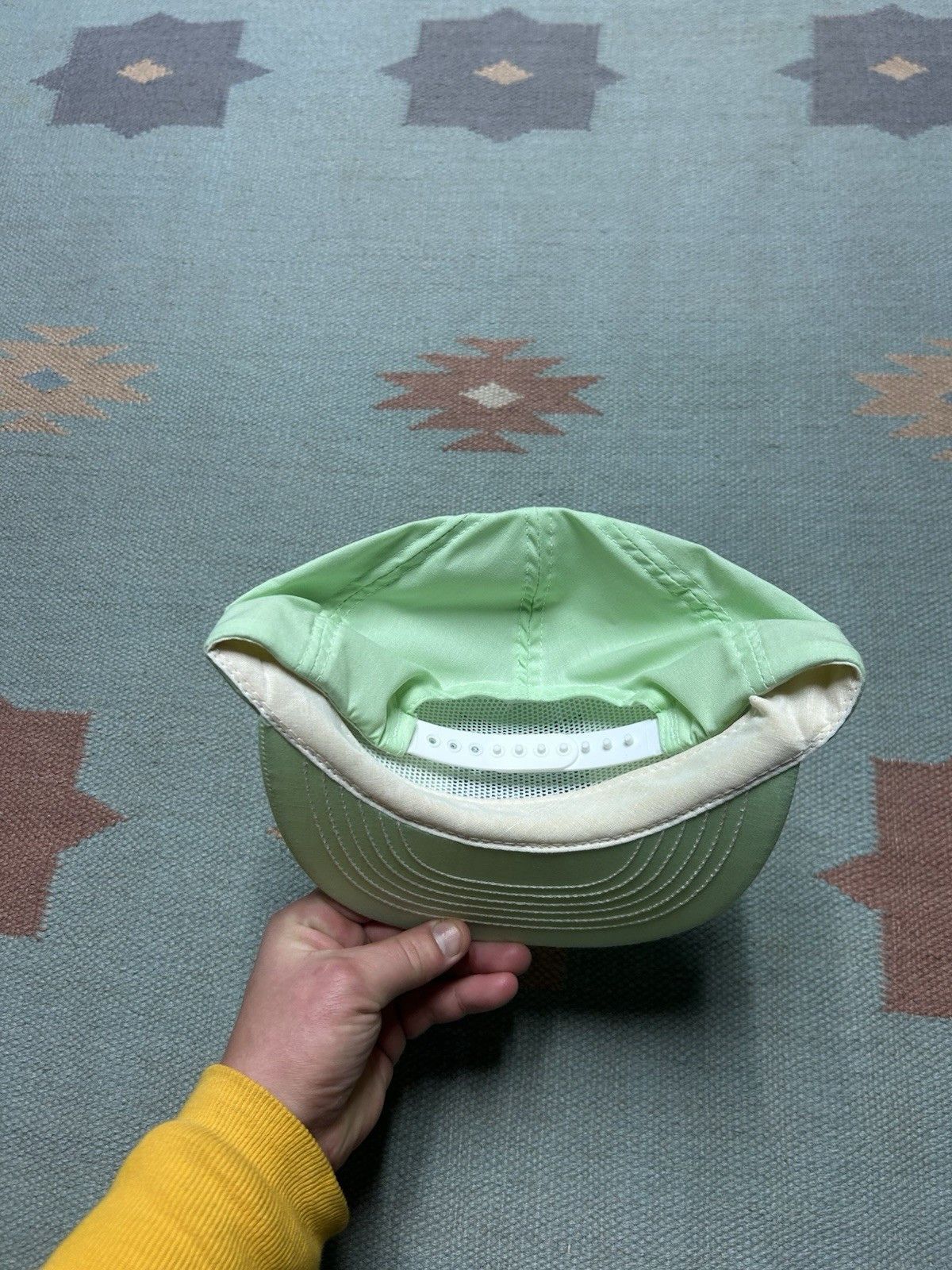 Vintage Vtg 90 SnapBack hat Maalox Plus mint creme green made in USA Size ONE SIZE - 4 Thumbnail