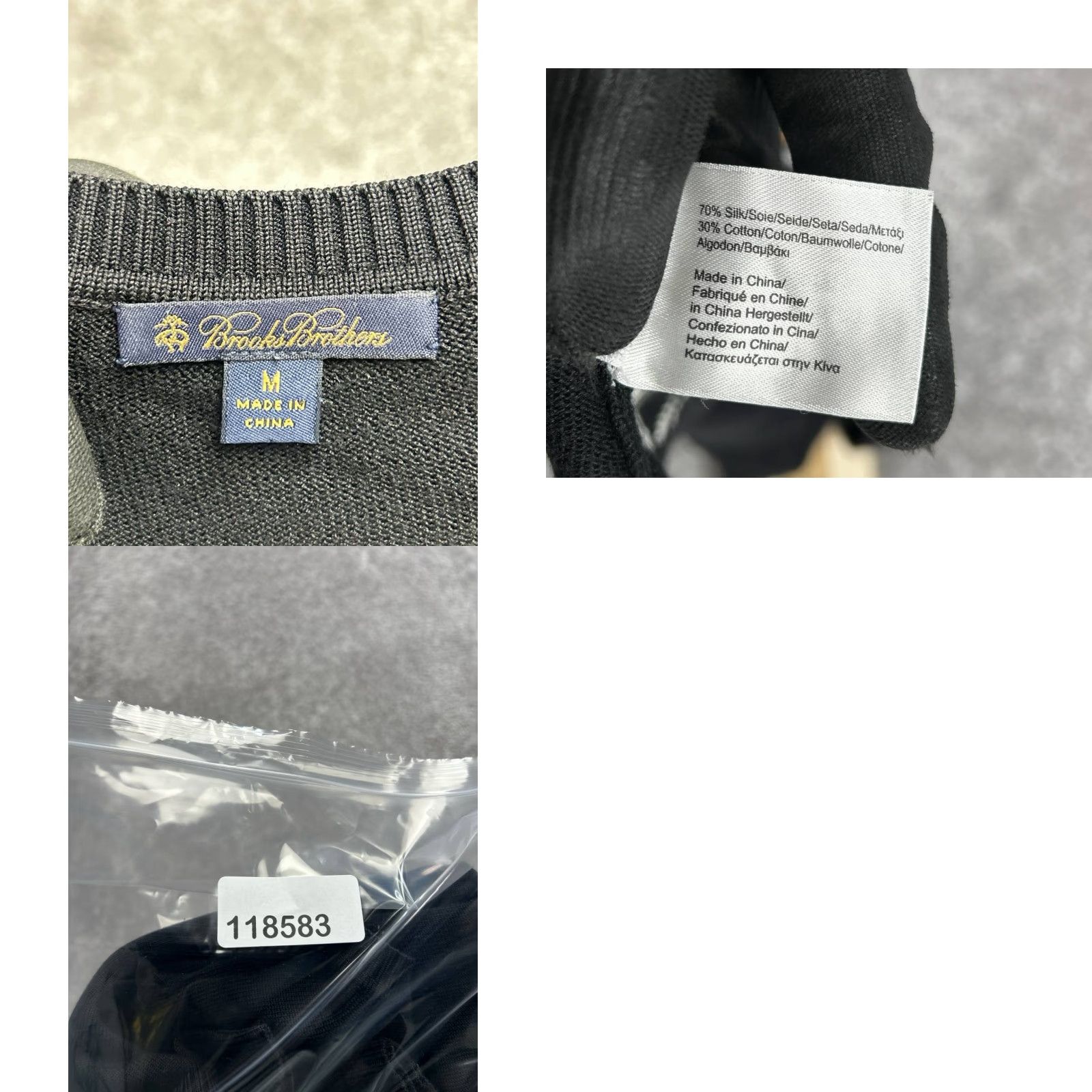 Brooks Brothers Brooks Brothers Cardigan Sweater Women Medium Black Silk Diamond Print Crew Neck Size M / US 6-8 / IT 42-44 - 8 Thumbnail
