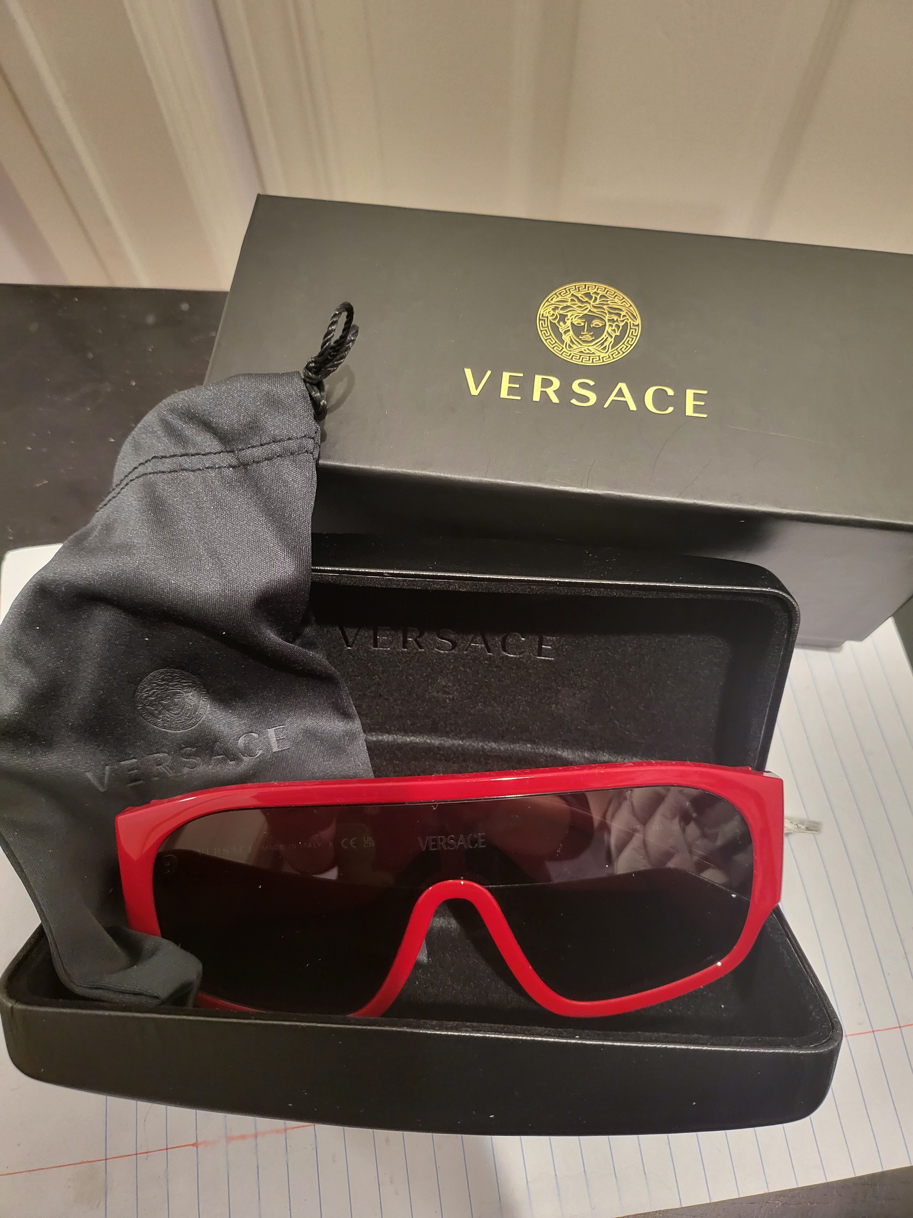 Versace Logo Aviator Sunglasses - UNISEX Size ONE SIZE - 10 Thumbnail