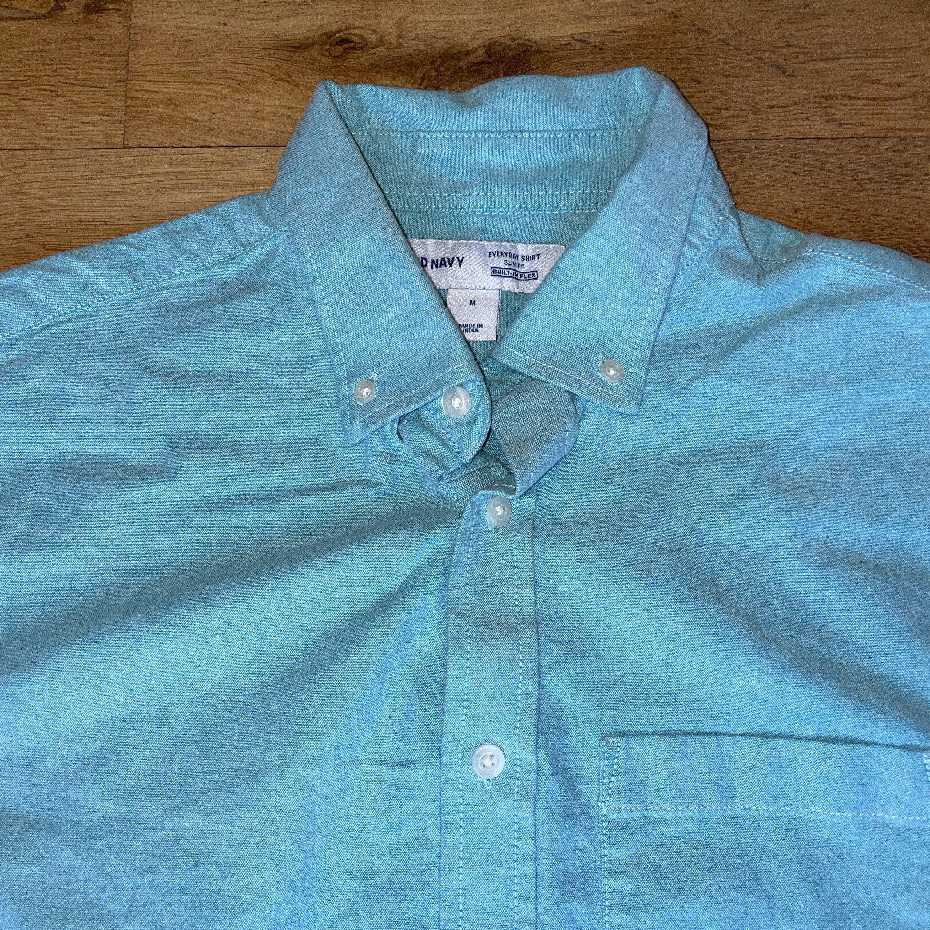 Old Navy Old Navy Men's Fashion Slim Fit Turquoise Shirt Size M Size US M / EU 48-50 / 2 - 2 Thumbnail