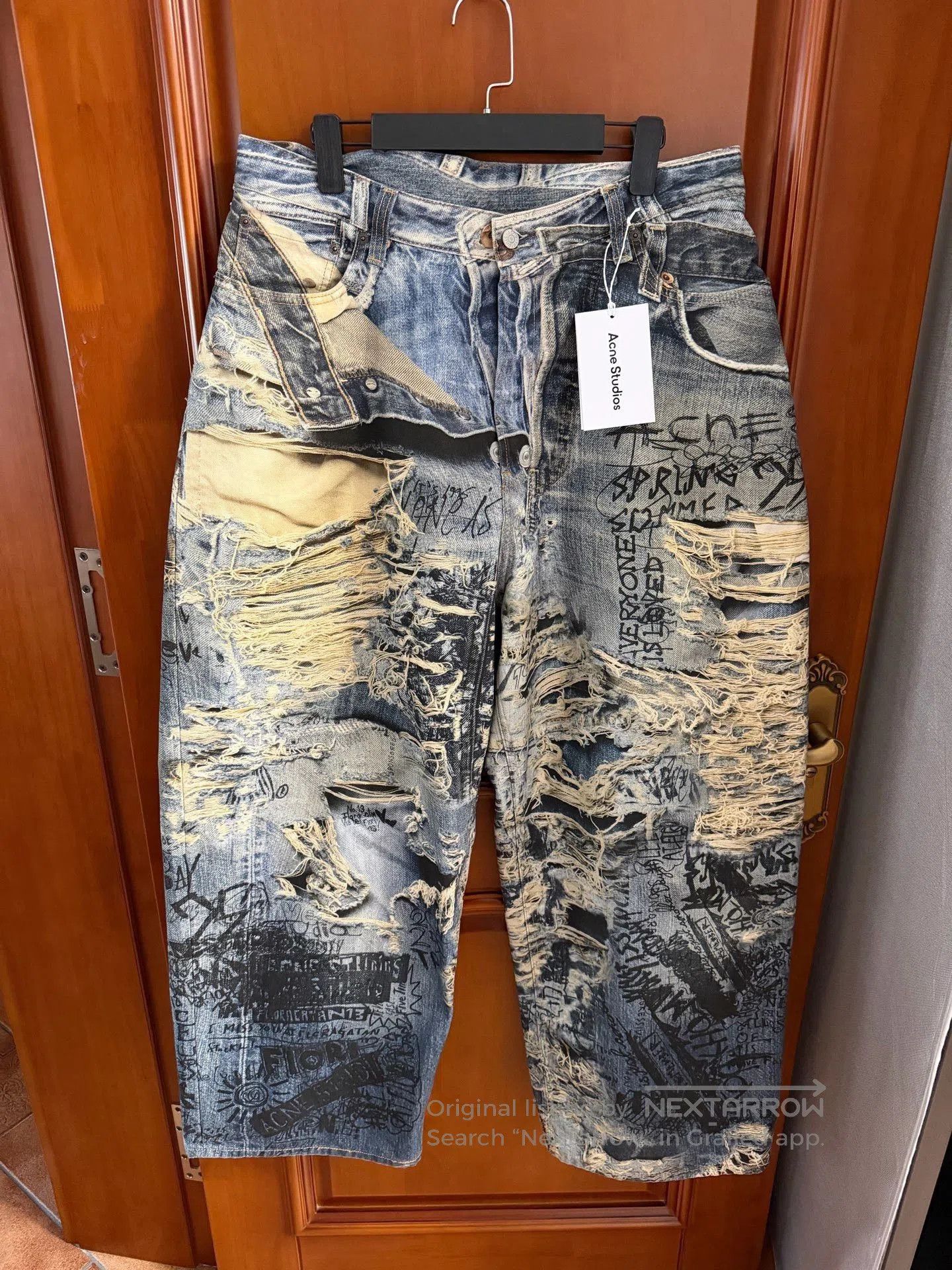 Acne Studios Acne Studios 2024 Ripped Graffiti Jeans. Size US 35 - 1 Thumbnail