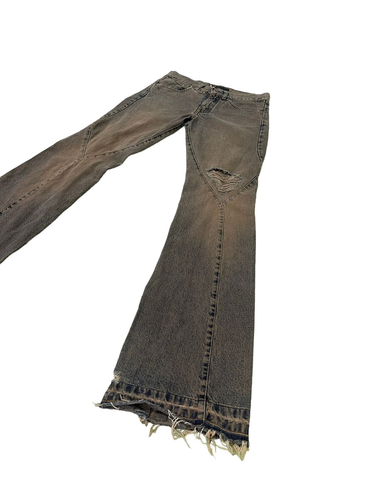 Andrew Mackenzie Flare Jeans Andrew Mckenzie Faded Distress Mud Wash 8🟦2 Size US 30 / EU 46 - 11 Thumbnail