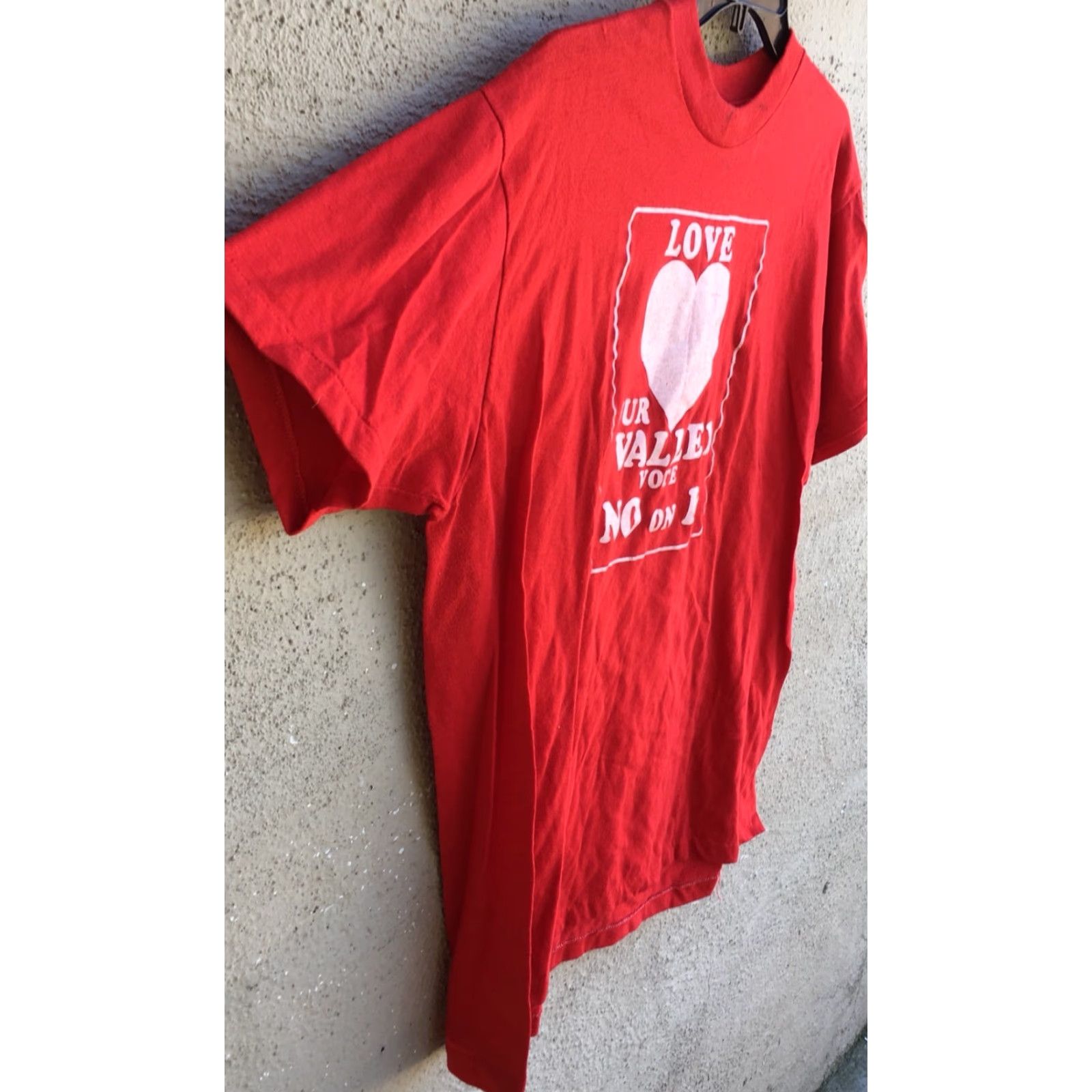 Vintage VINTAGE Love Our Valley Vote No On K T-Shirt Sport-T By Stedman Made In USA XL Men Red Graphic Tee USA XL Men Red Size US XL / EU 56 / 4 - 4 Thumbnail