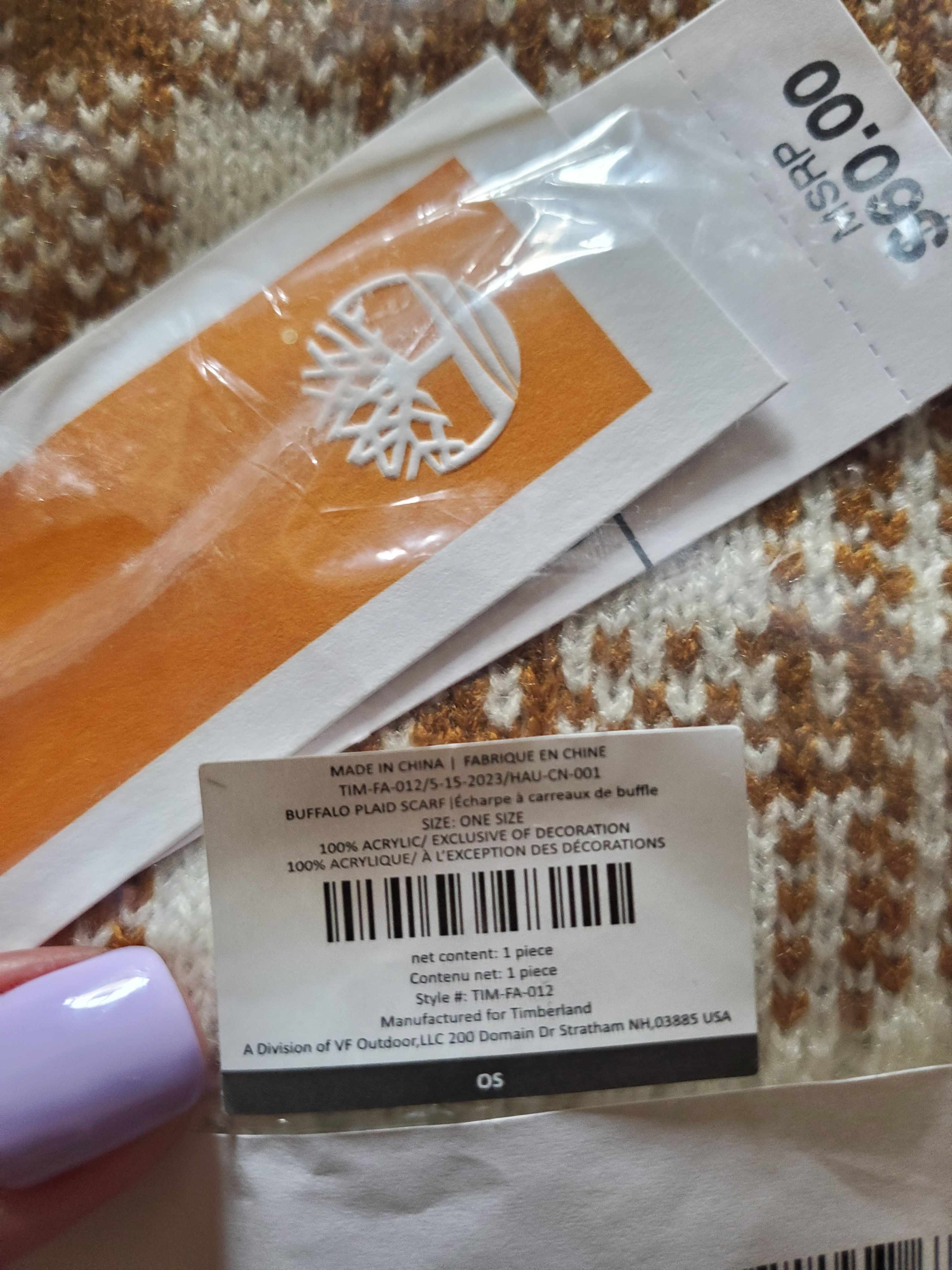 Timberland *NWT* Timberland plaid scarf Size ONE SIZE - 2 Thumbnail
