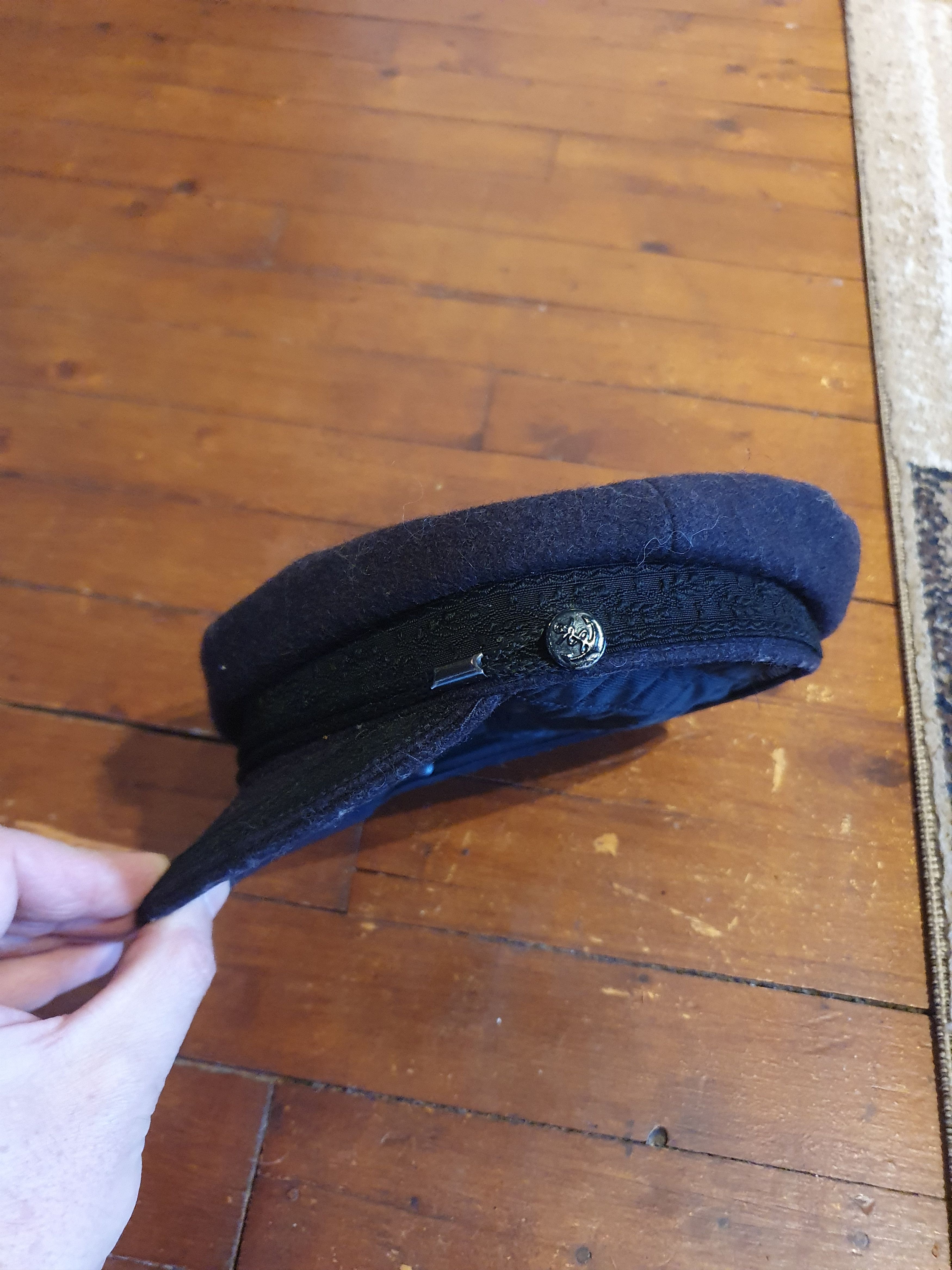 Vintage Royal Imperial Navy Captains Flat Cap Sailor Hat Size ONE SIZE - 7 Thumbnail