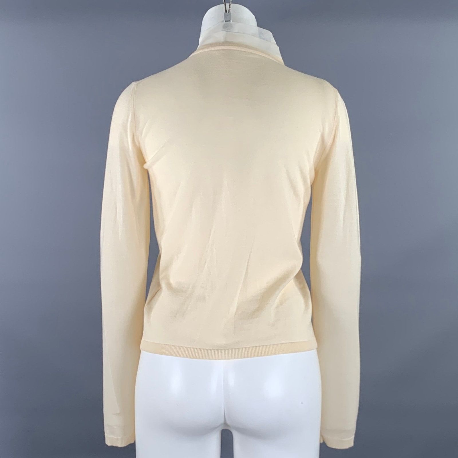 Emilio Pucci EMILIO PUCCI Size S Beige Wool Cardigan Size S / US 4 / IT 40 - 4 Thumbnail
