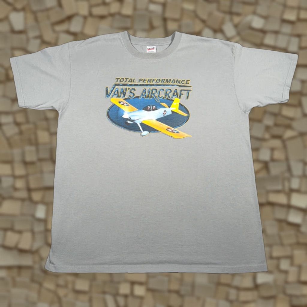 Anvil VINTAGE Vans Aircraft Shirt Mens XL Gray Airplane 90s Y2K Aviation Pilot Crew Neck Cotton Short Sleeve T-Shirt Size US XL / EU 56 / 4 - 1 Thumbnail