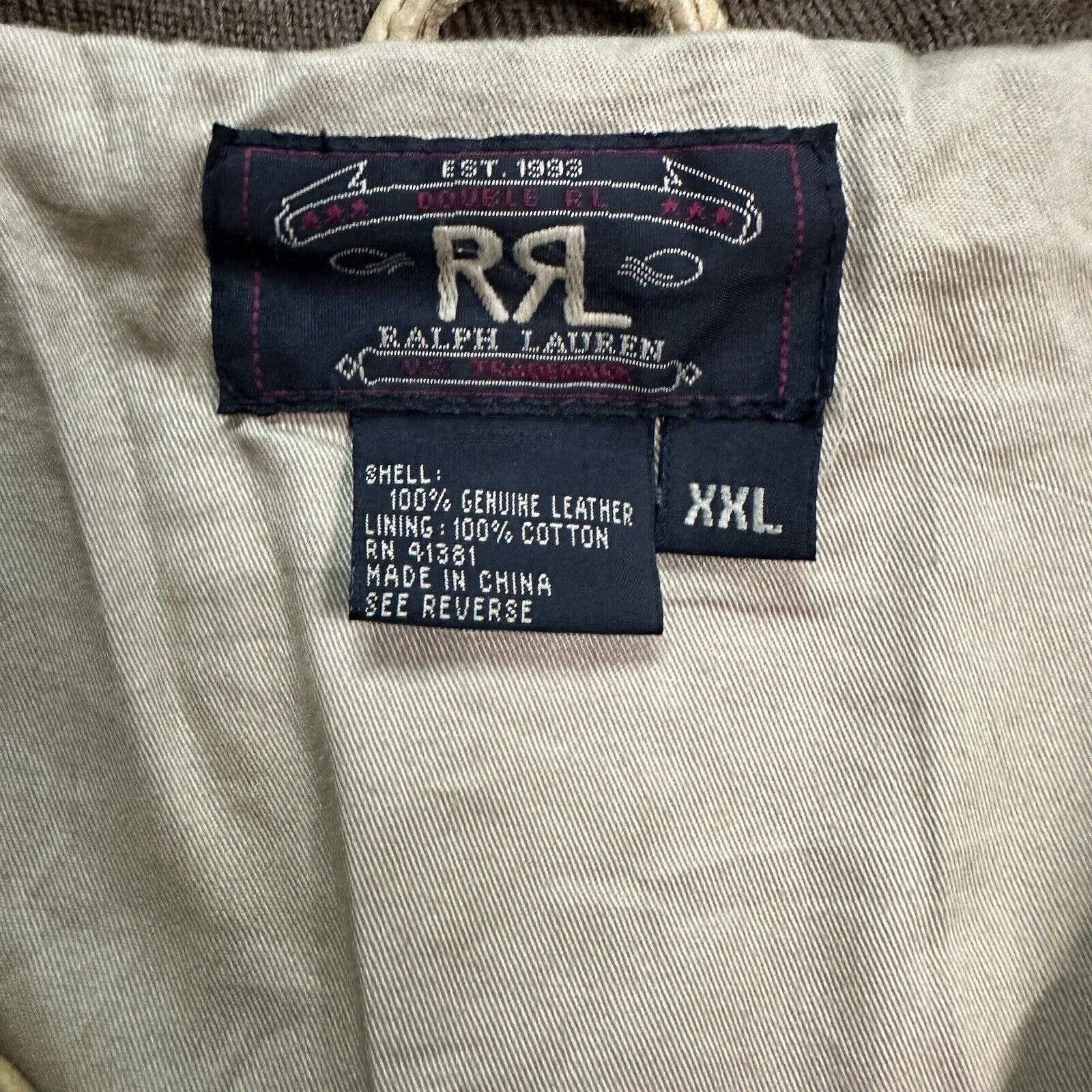 Leather × Polo Ralph Lauren Vintage Double RL Polo Ralph Lauren Aztec Leather Jacket Size US XL / EU 56 / 4 - 5 Thumbnail