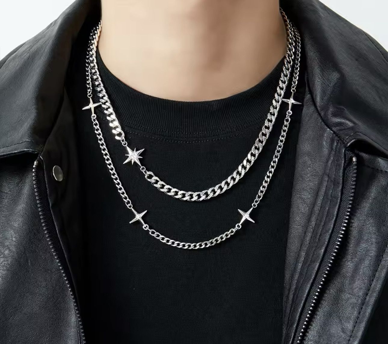 Jewelry Double-layer Star Cross Necklace Size ONE SIZE - 2 Thumbnail