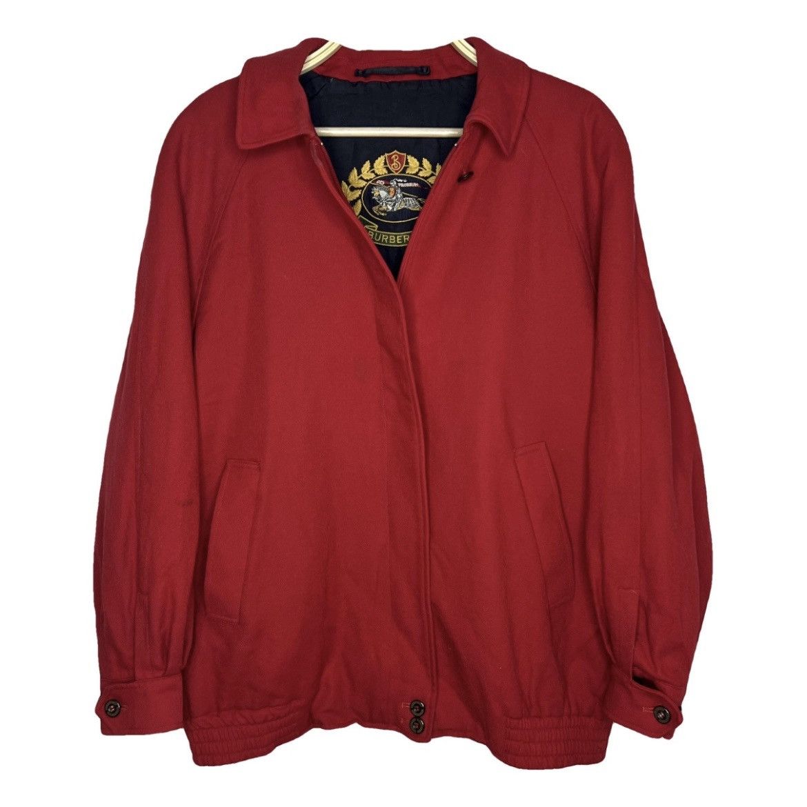 Burberry Vintage Burberry Harrington Style Bomber Wool Red Jacket 90s Size US L / EU 52-54 / 3 - 1 Thumbnail