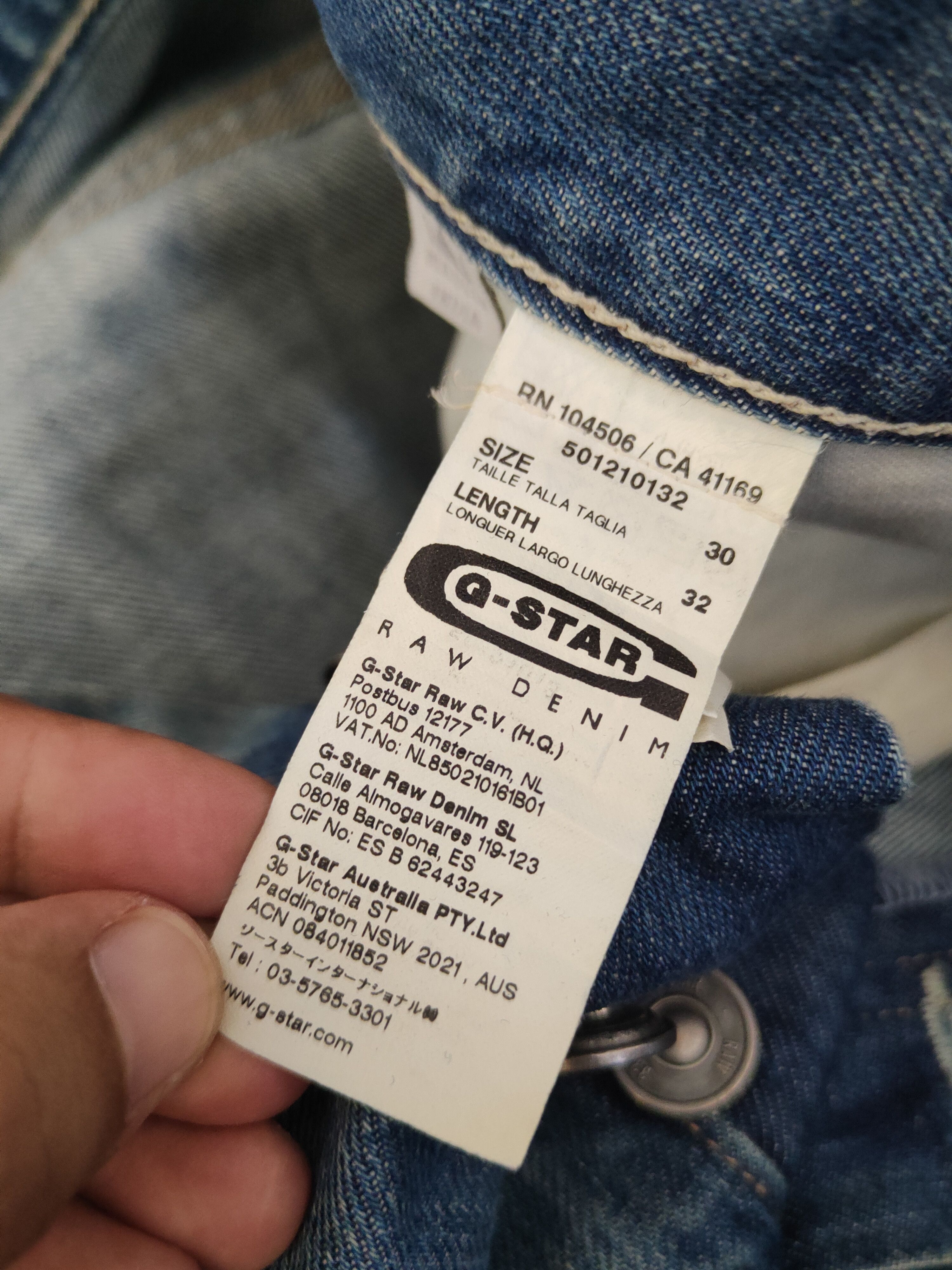 G-Star DL G-star Raw Blue Distressed Ripped Jeans #46-963 Size US 31 - 18 Thumbnail