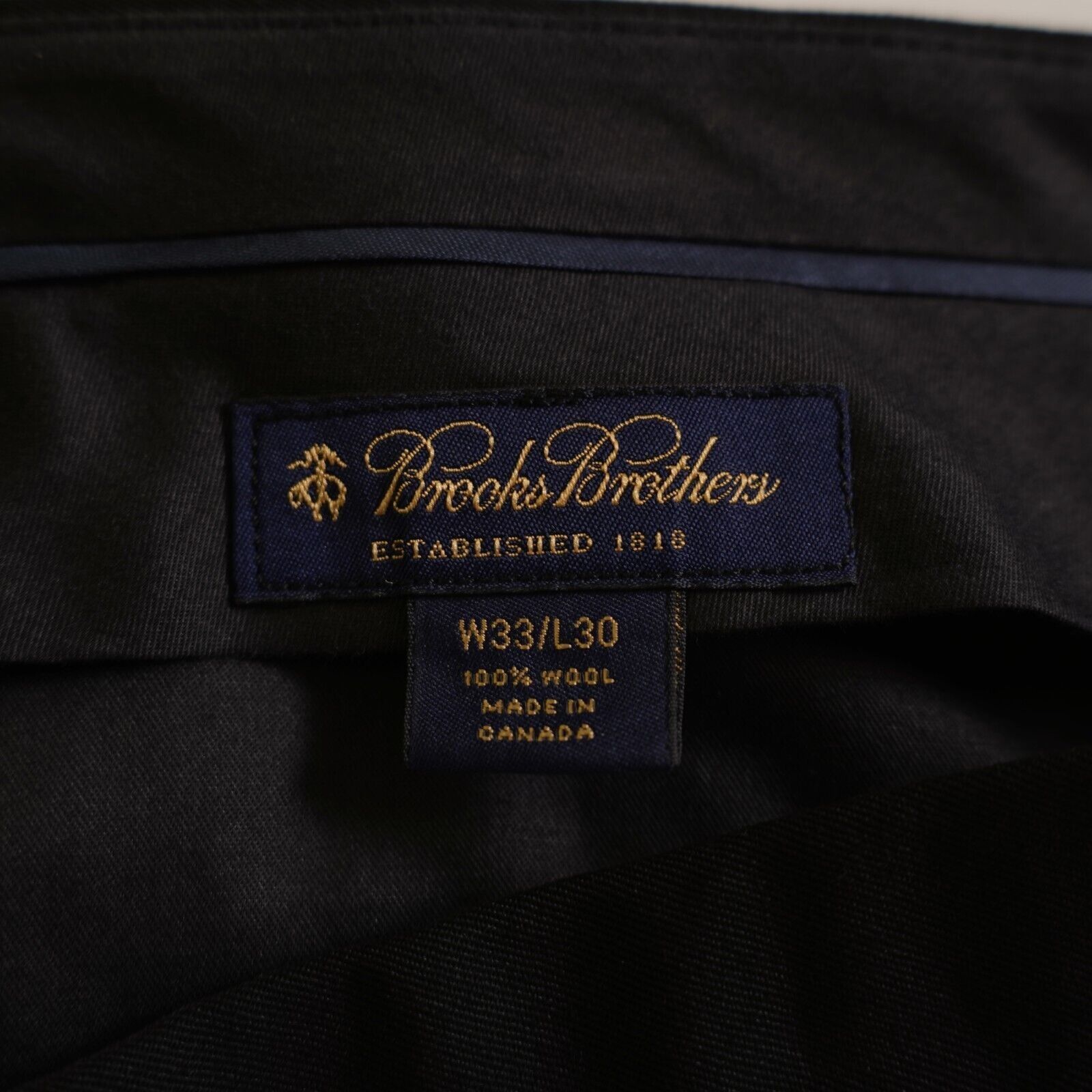 Brooks Brothers Brooks Brothers Wool Pleated Cuffed Mid Rise Black Dress Pan Size 36R - 5 Thumbnail