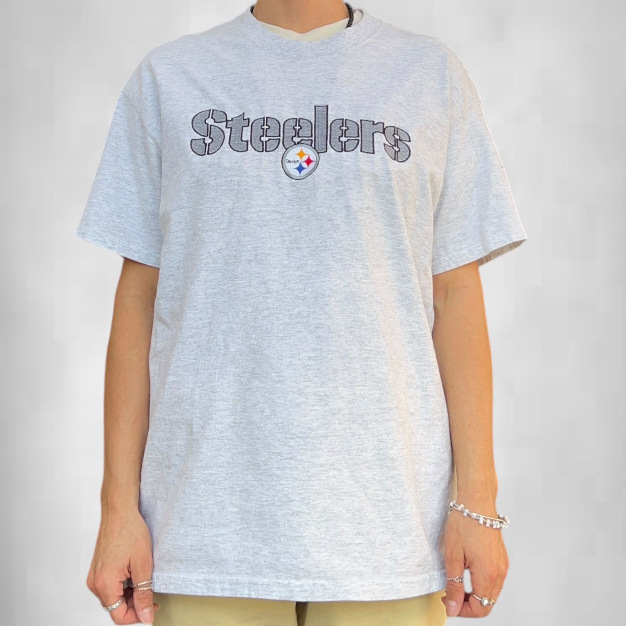 Vintage Vintage 90s Embroidered Steelers Spell Out Tee Size US M / EU 48-50 / 2 - 1 Thumbnail