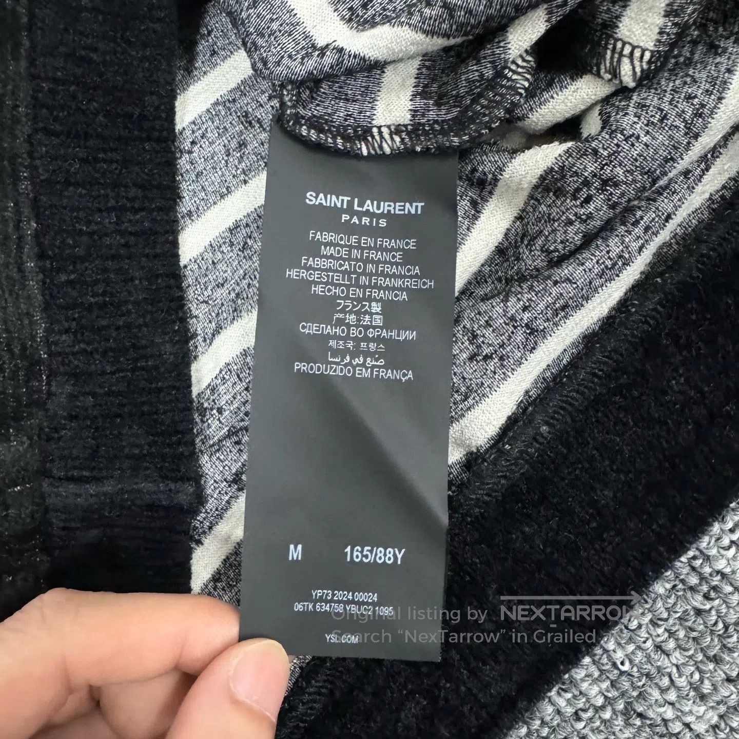 Saint Laurent Paris Saint Laurent Paris Breast embroidery; striped knit sweate Size M / US 6-8 / IT 42-44 - 7 Thumbnail