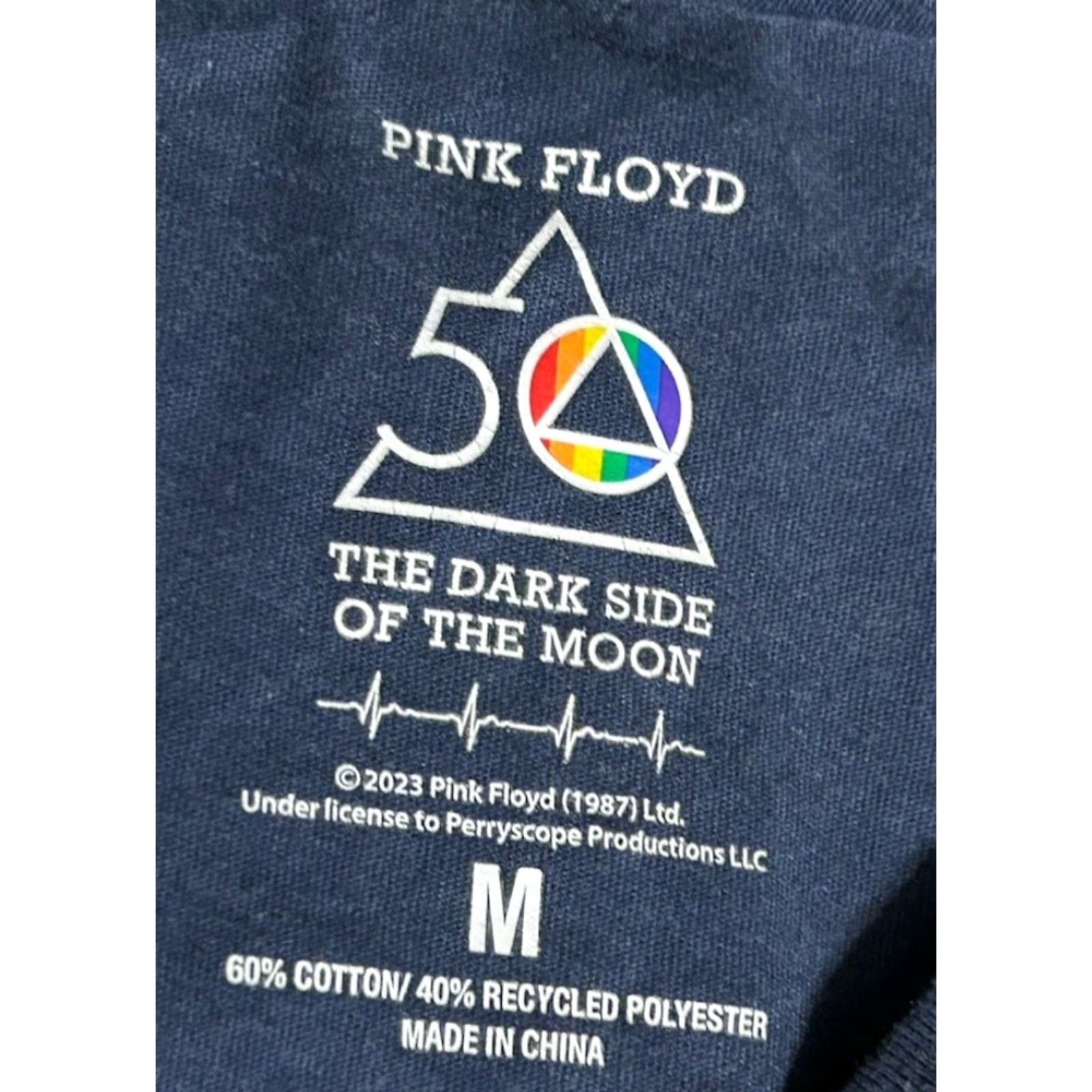 Vintage Pink Floyd The Dark Side Of The Moon Shirt Navy Blue Short Sleeve Adult Medium Crew Neck Graphi c Pullover T-Shirt Casual Basic Size M / US 6-8 / IT 42-44 - 6 Thumbnail