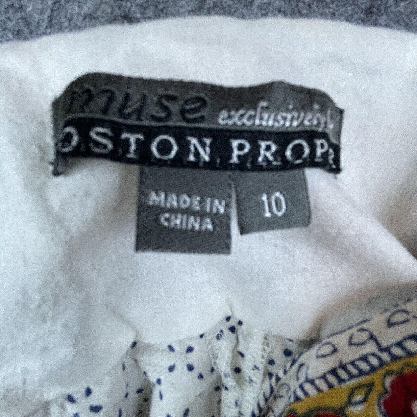 Boston Proper Muse Boston Proper Dress 10 Paisley Apron Peasant Boho Size L / US 10 / IT 46 - 3 Thumbnail