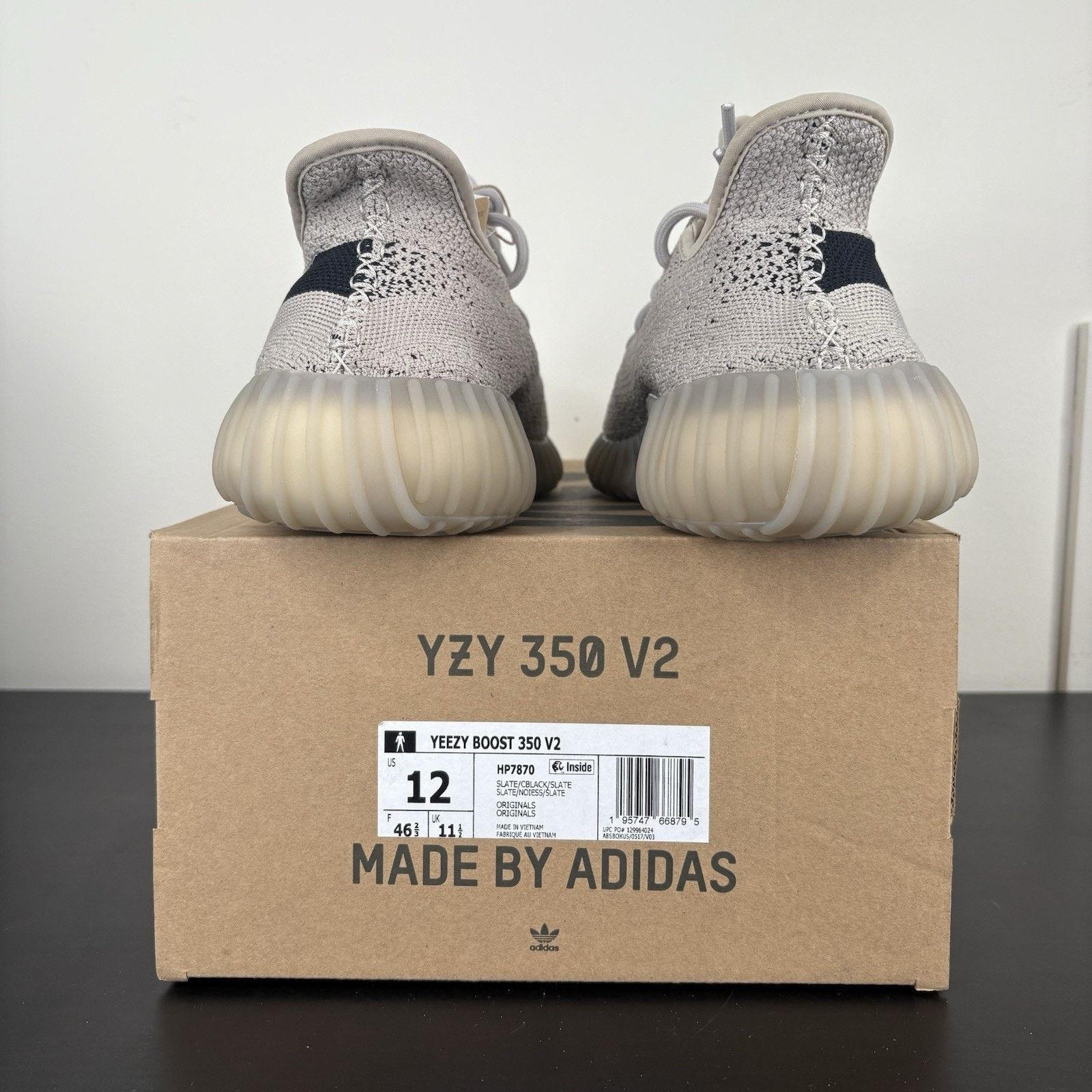 Adidas Size 12 - adidas Yeezy Boost 350 V2 Low Slate Size US 12 / EU 45 - 4 Thumbnail