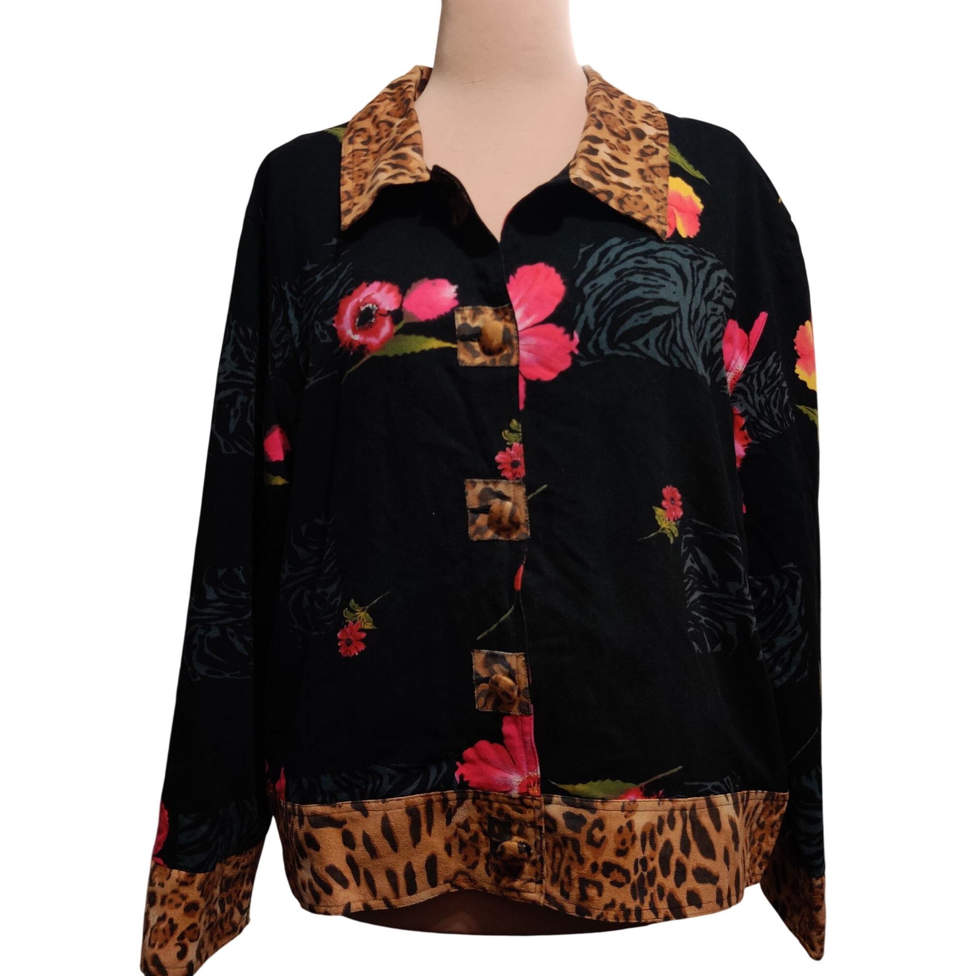 Vintage Great Cavalier XL Womens Blazer Vintage Floral Leopard Print Size XL / US 12-14 / IT 48-50 - 1 Thumbnail